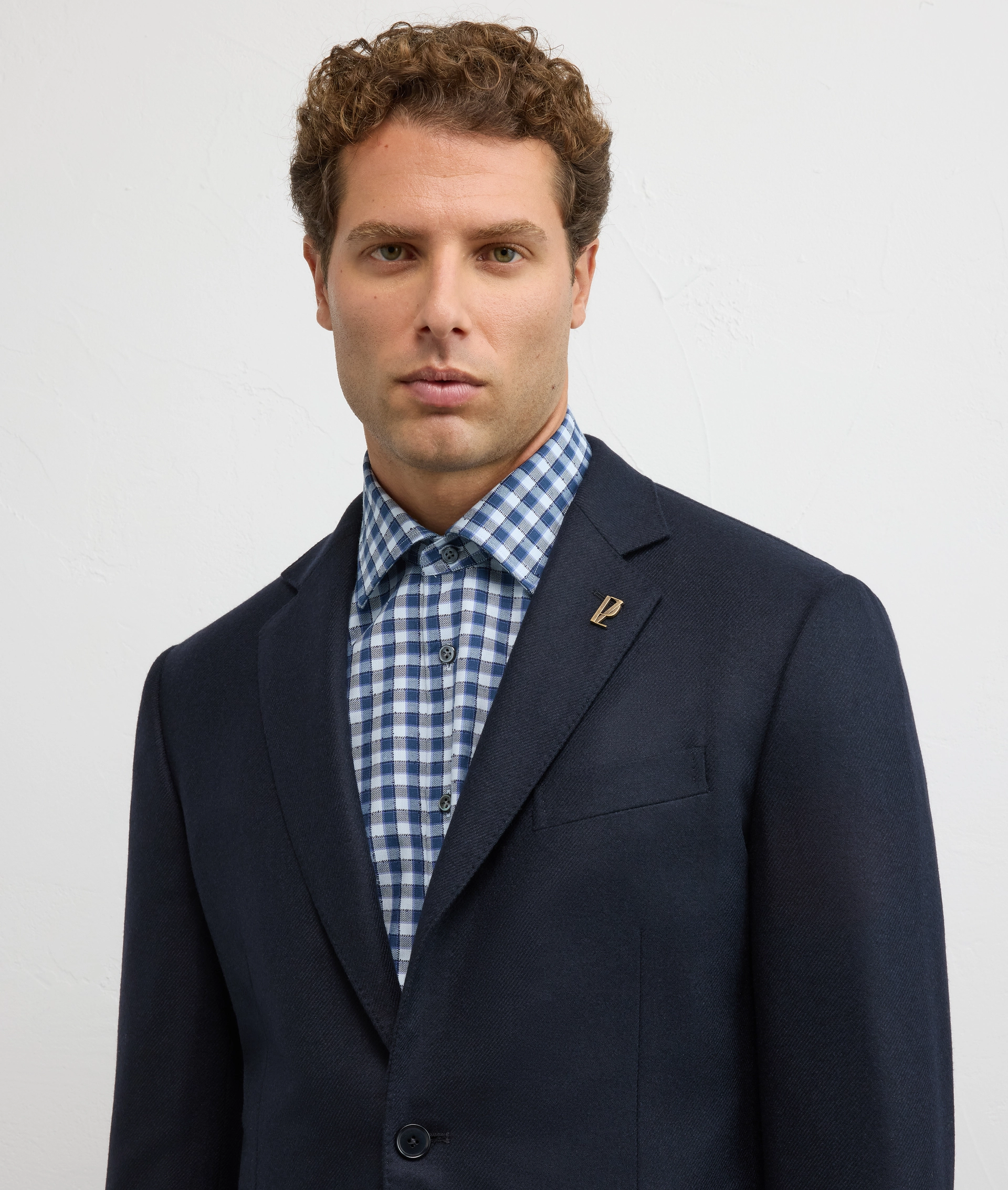 single breasted vicenza two button jacket in blue cotton - Pal Zileri | Official Website