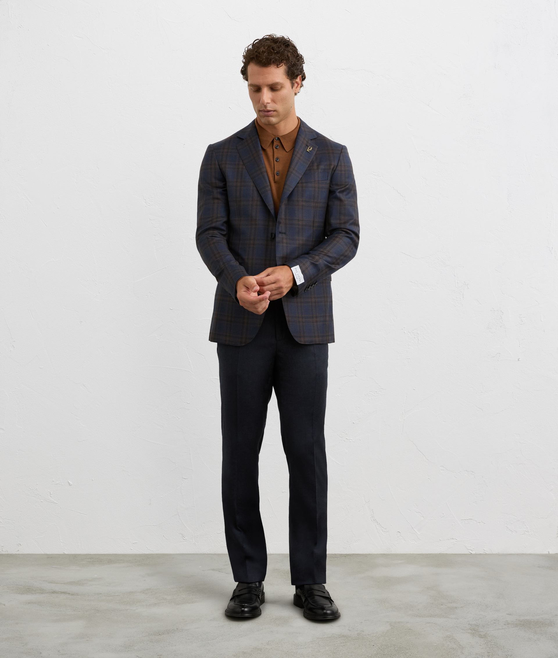 single breasted vicenza two button jacket in purple cotton | Pal Zileri