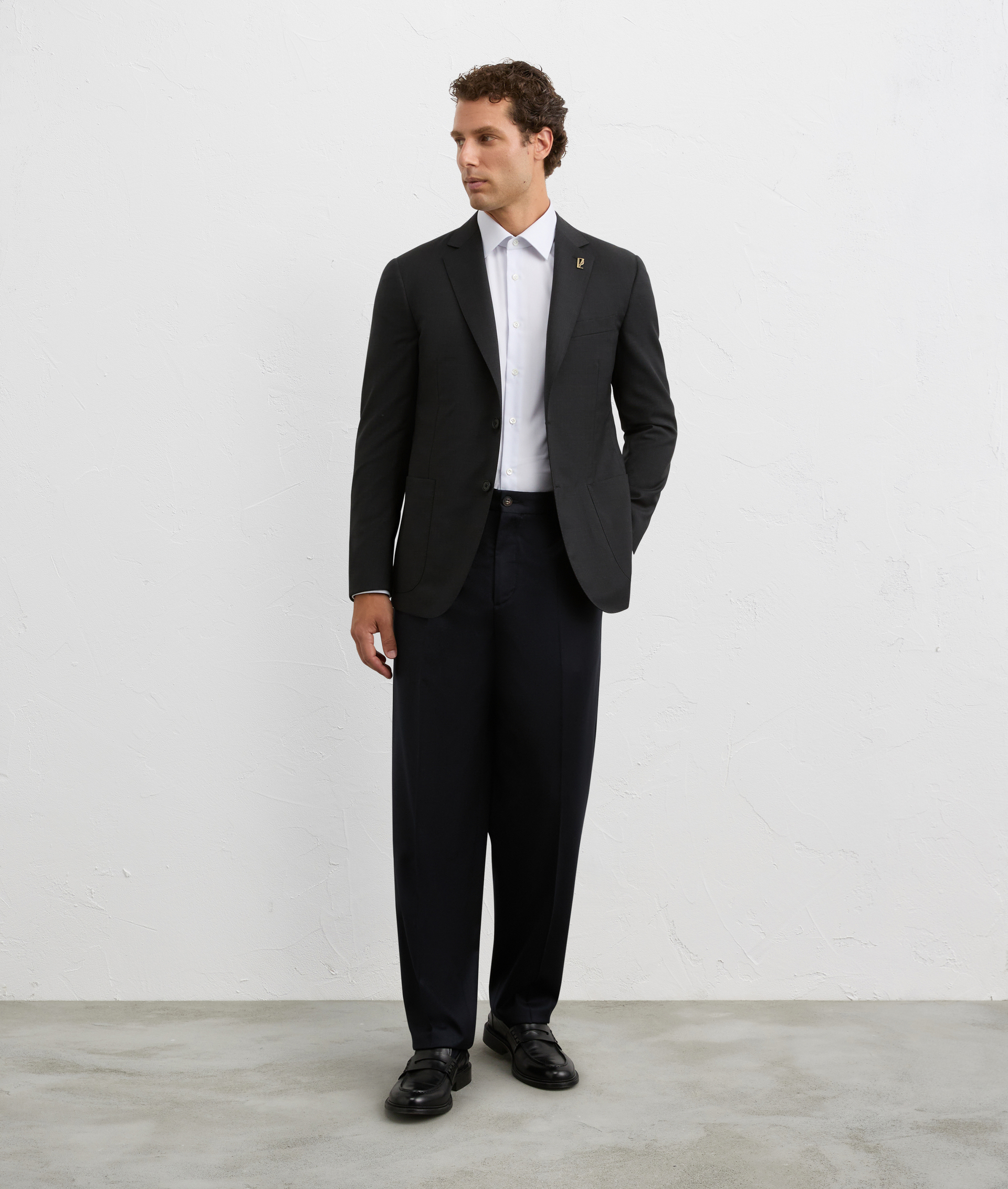 key line grey jacket lined with classic lapel in pure wool | Pal Zileri