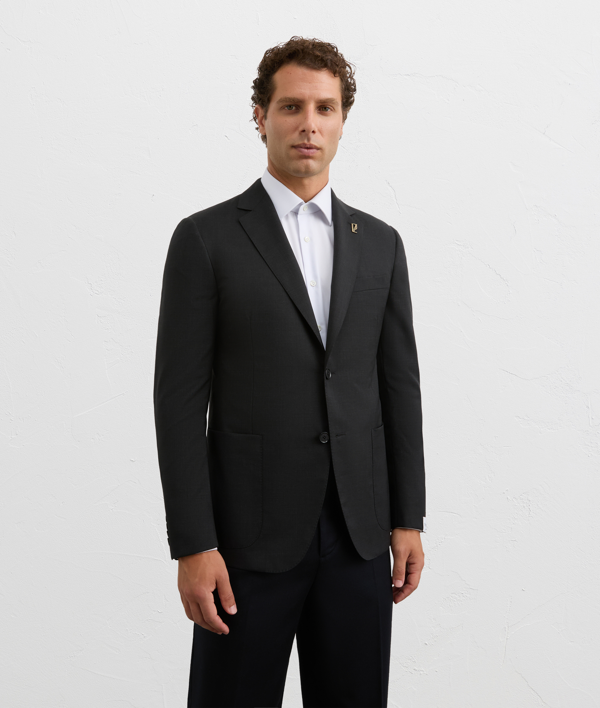key line grey jacket lined with classic lapel in pure wool | Pal Zileri