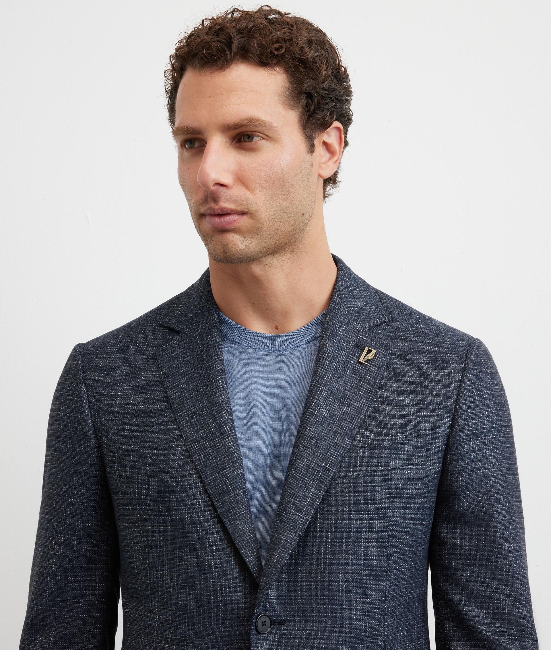 navy blue single breasted jacket with two buttons and patch pockets, fully lined - Pal Zileri | Official Website