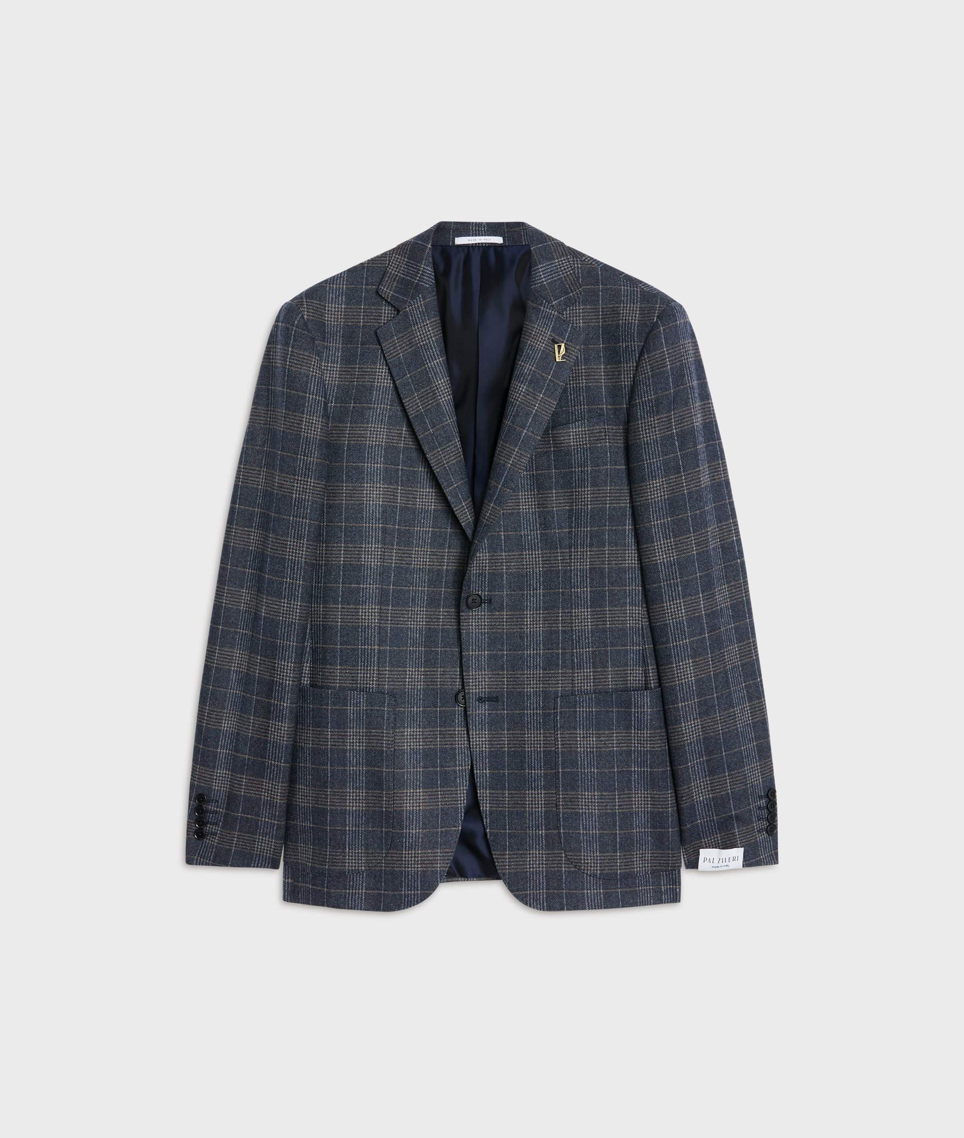 navy blue single breasted jacket with two buttons and patch pockets, fully lined - Suits and Blazers - Pal Zileri | Official Website