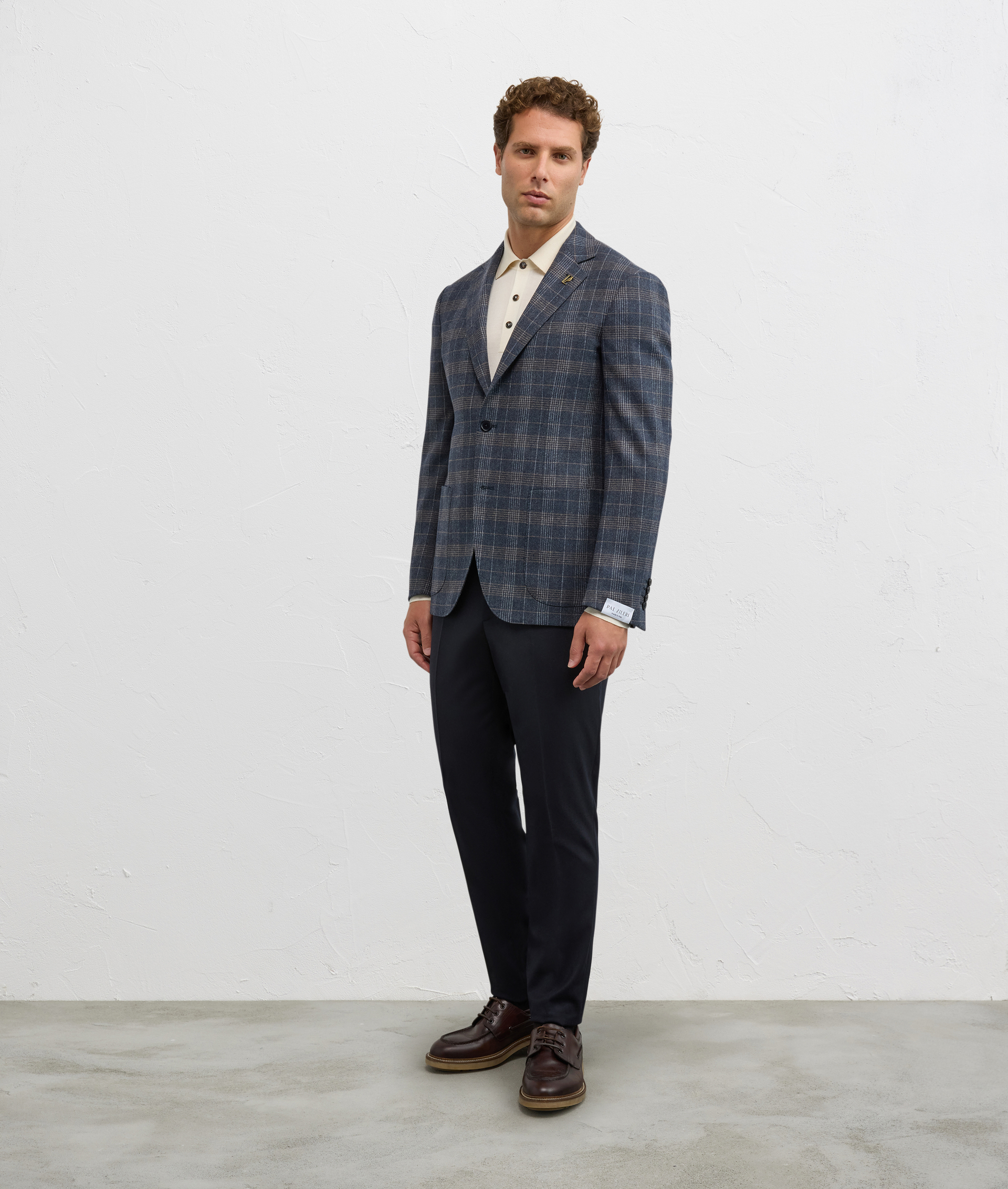navy blue single breasted jacket with two buttons and patch pockets, fully lined - Suits and Blazers - Pal Zileri | Official Website