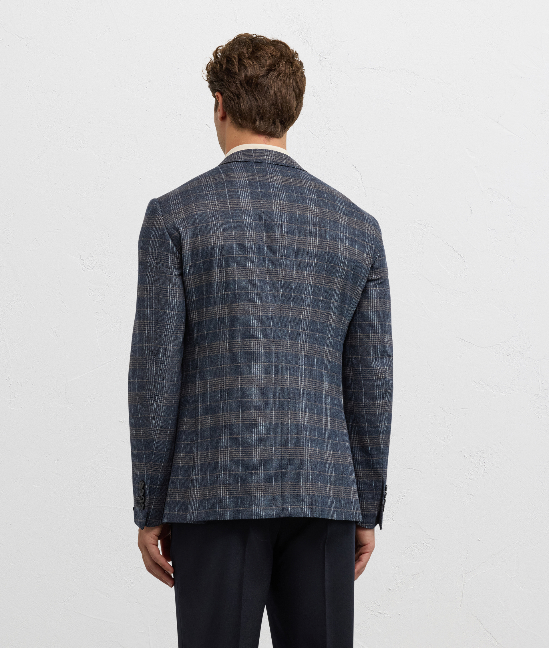 navy blue single breasted jacket with two buttons and patch pockets, fully lined - Pal Zileri | Official Website