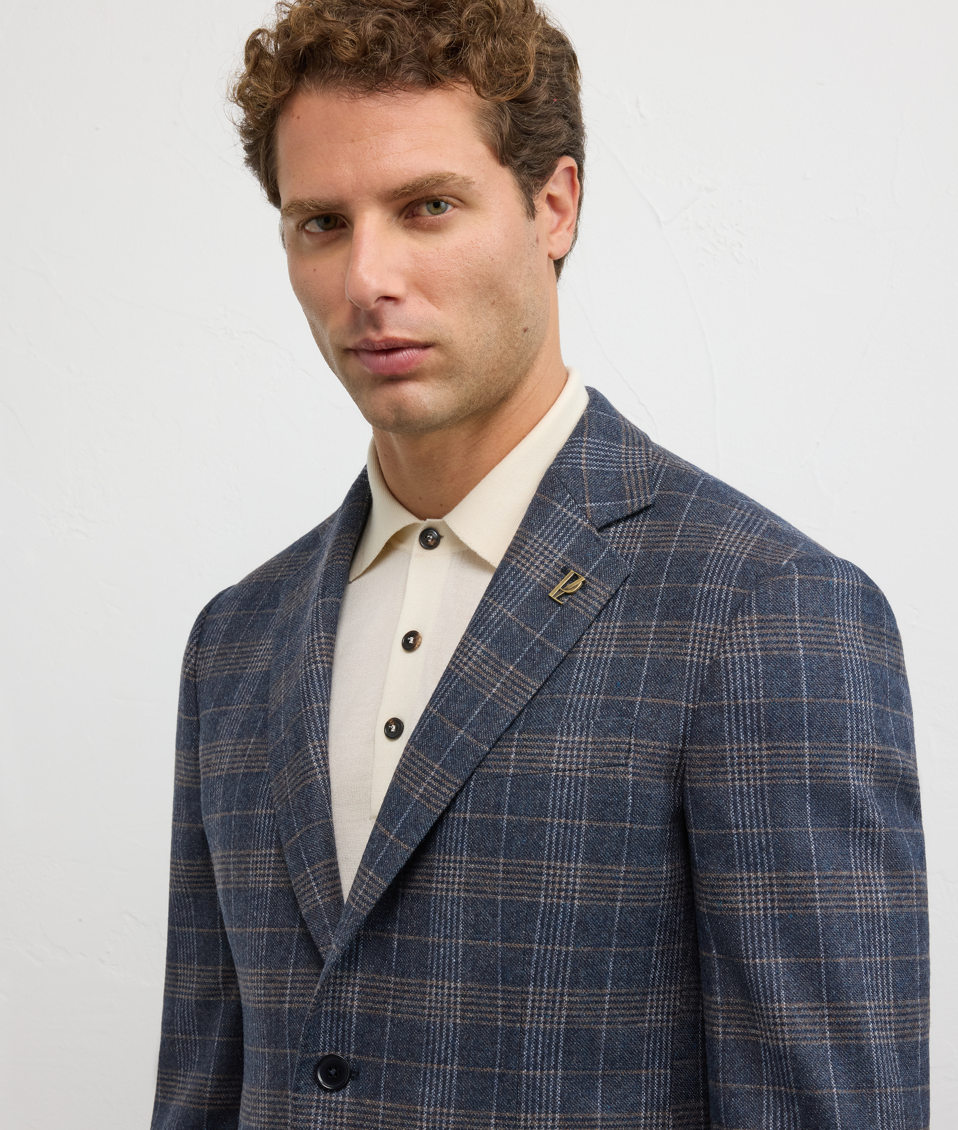 navy blue single breasted jacket with two buttons and patch pockets, fully lined - Pal Zileri | Official Website