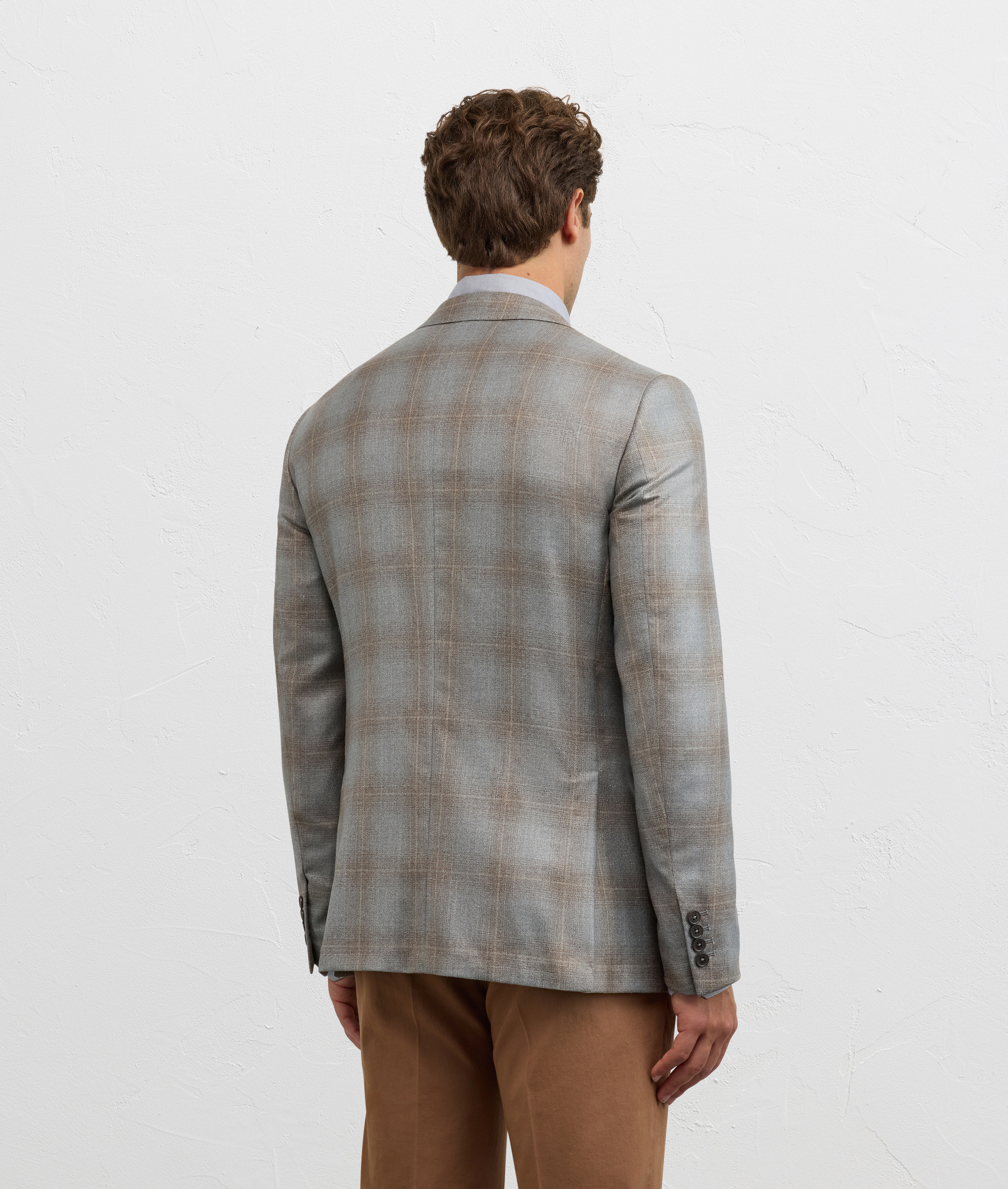 jacket vicenza single breasted half lined in silk and cashmere light grey - Pal Zileri | Official Website