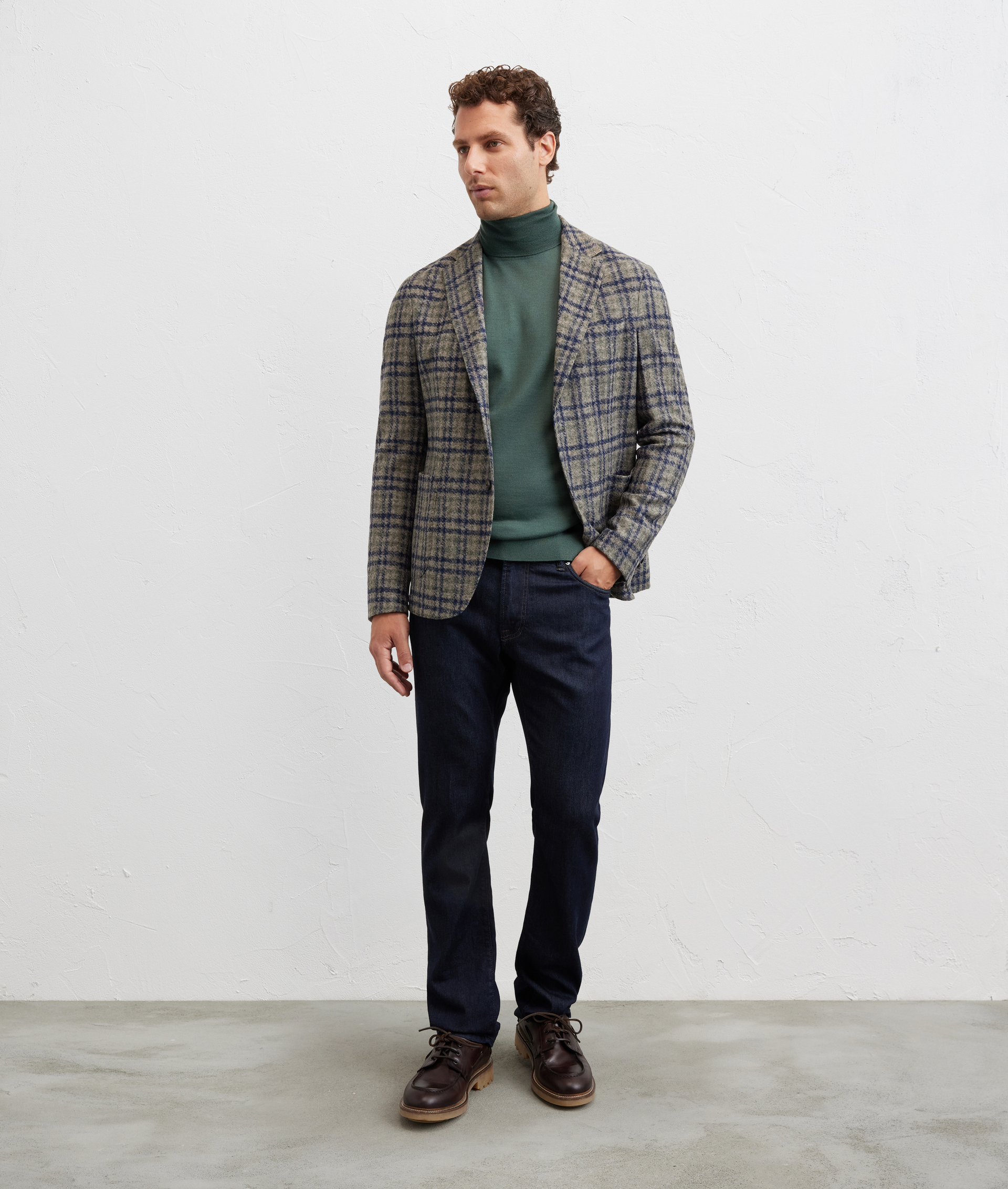 unlined jacket with light brown herringbone pattern - Pal Zileri | Official Website
