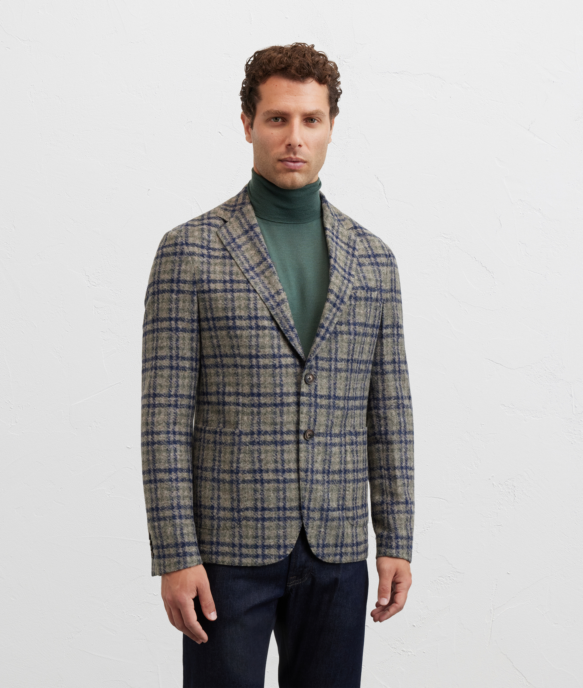 unlined jacket with light brown herringbone pattern - Pal Zileri | Official Website