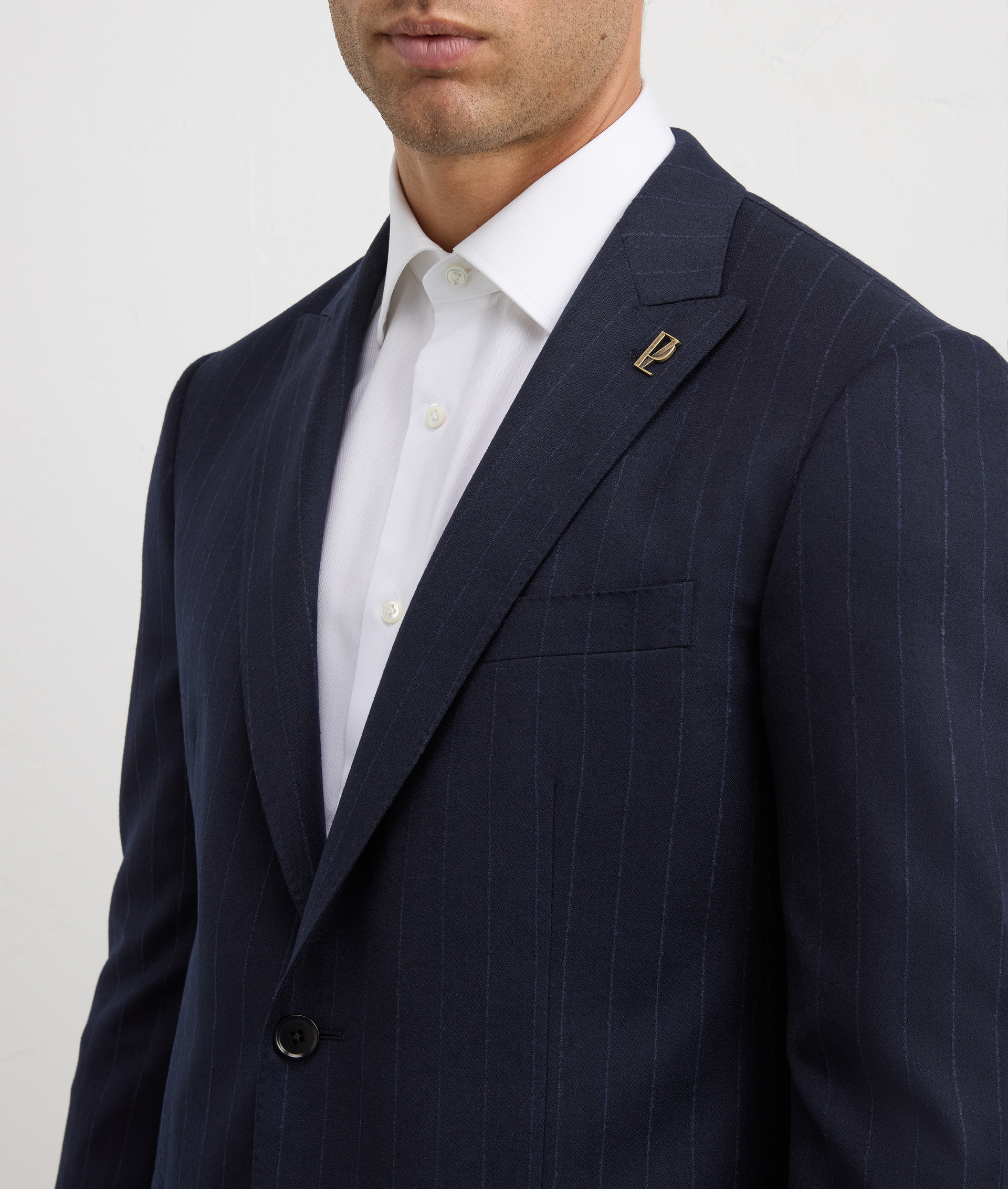 two piece suit vicenza in pure wool and elastane blue navy | Pal Zileri