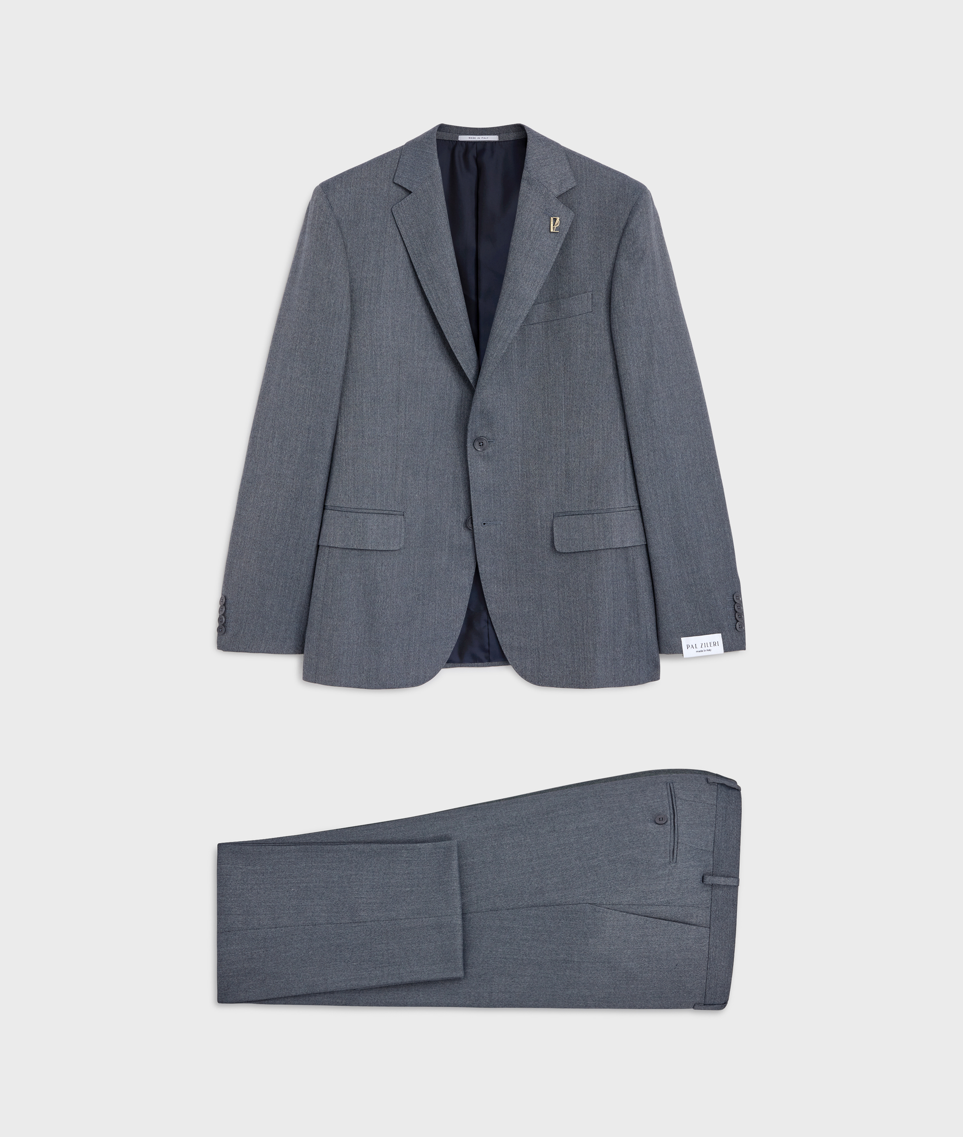 two piece dress key blue in polyester and viscose - Suits and Blazers - Pal Zileri | Official Website