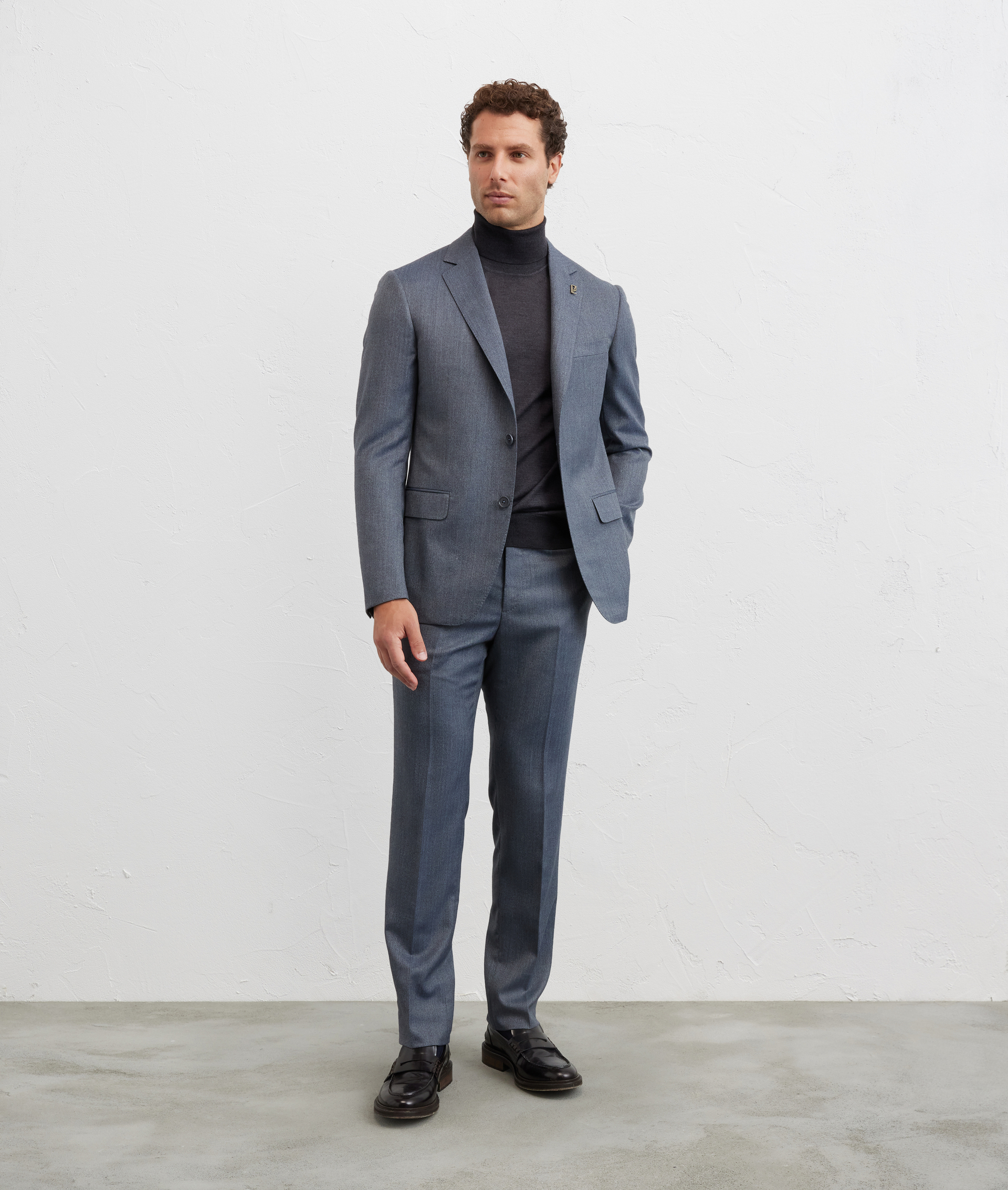 two piece dress key blue in polyester and viscose - Suits and Blazers - Pal Zileri | Official Website