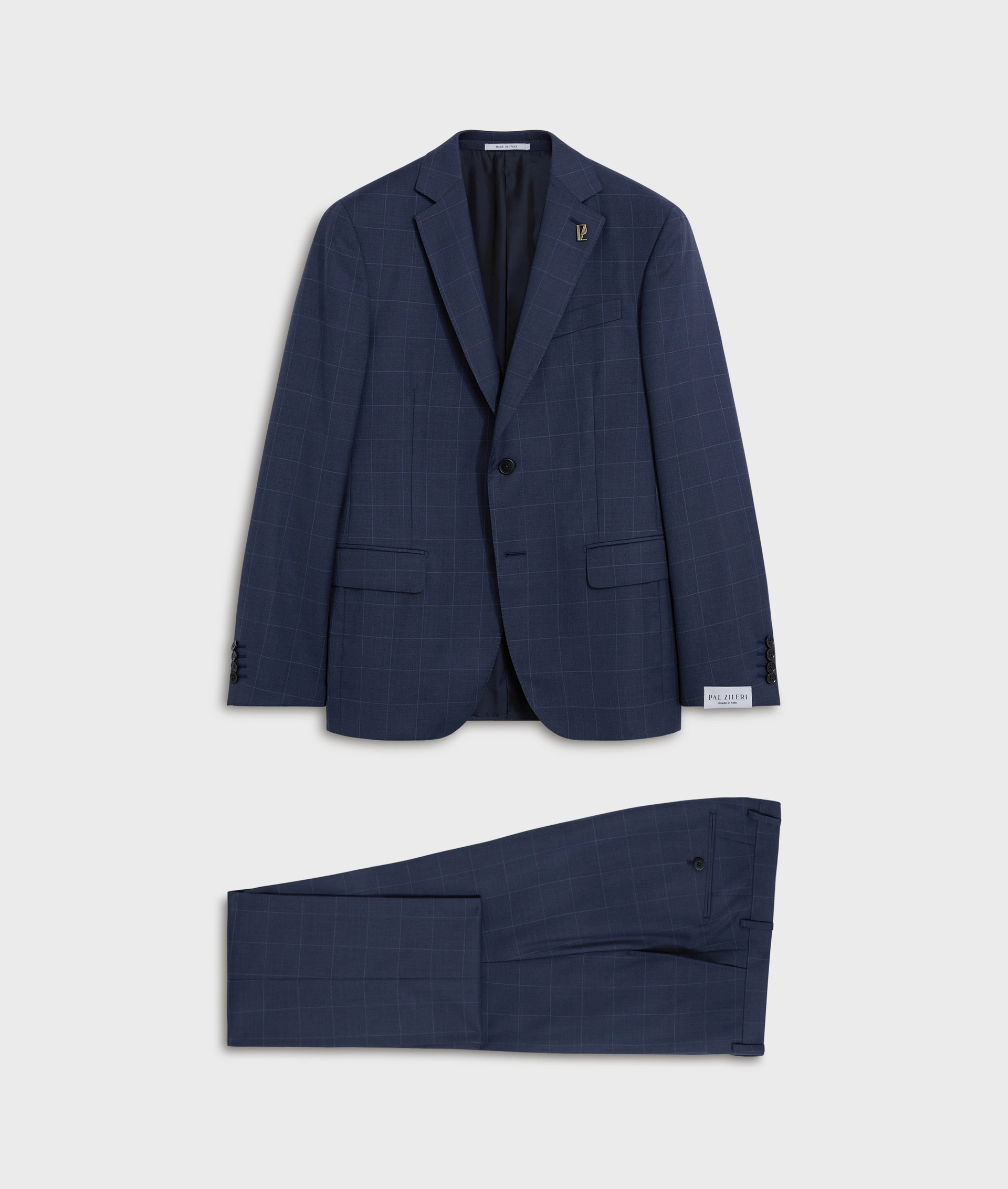 two piece blue suit key line in wool | Pal Zileri