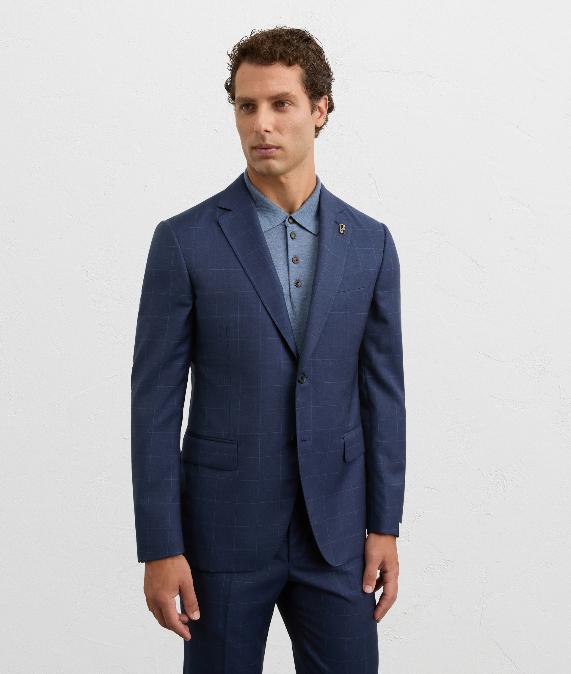 two piece blue suit key line in wool | Pal Zileri