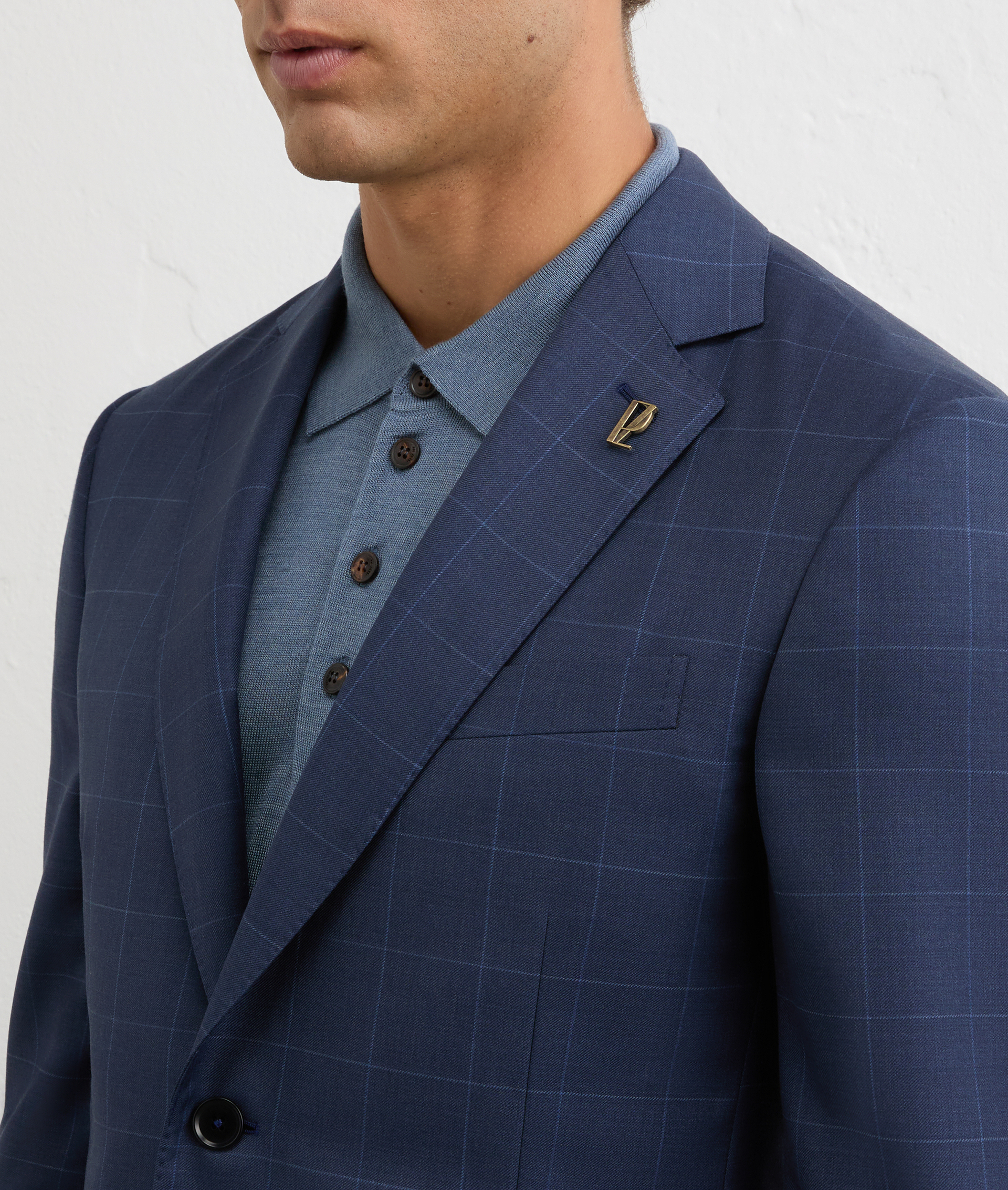 two piece blue suit key line in wool | Pal Zileri