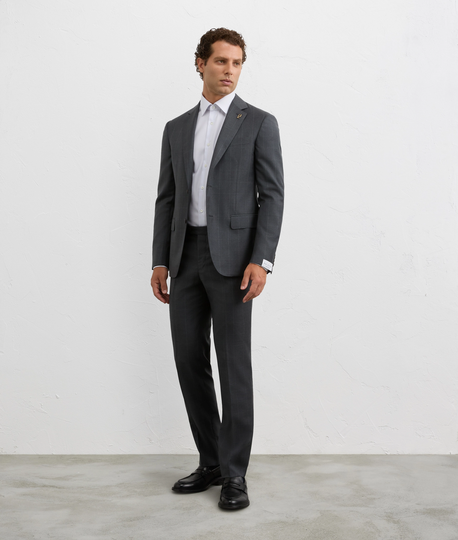 two piece key suit in pure wool dark grey | Pal Zileri