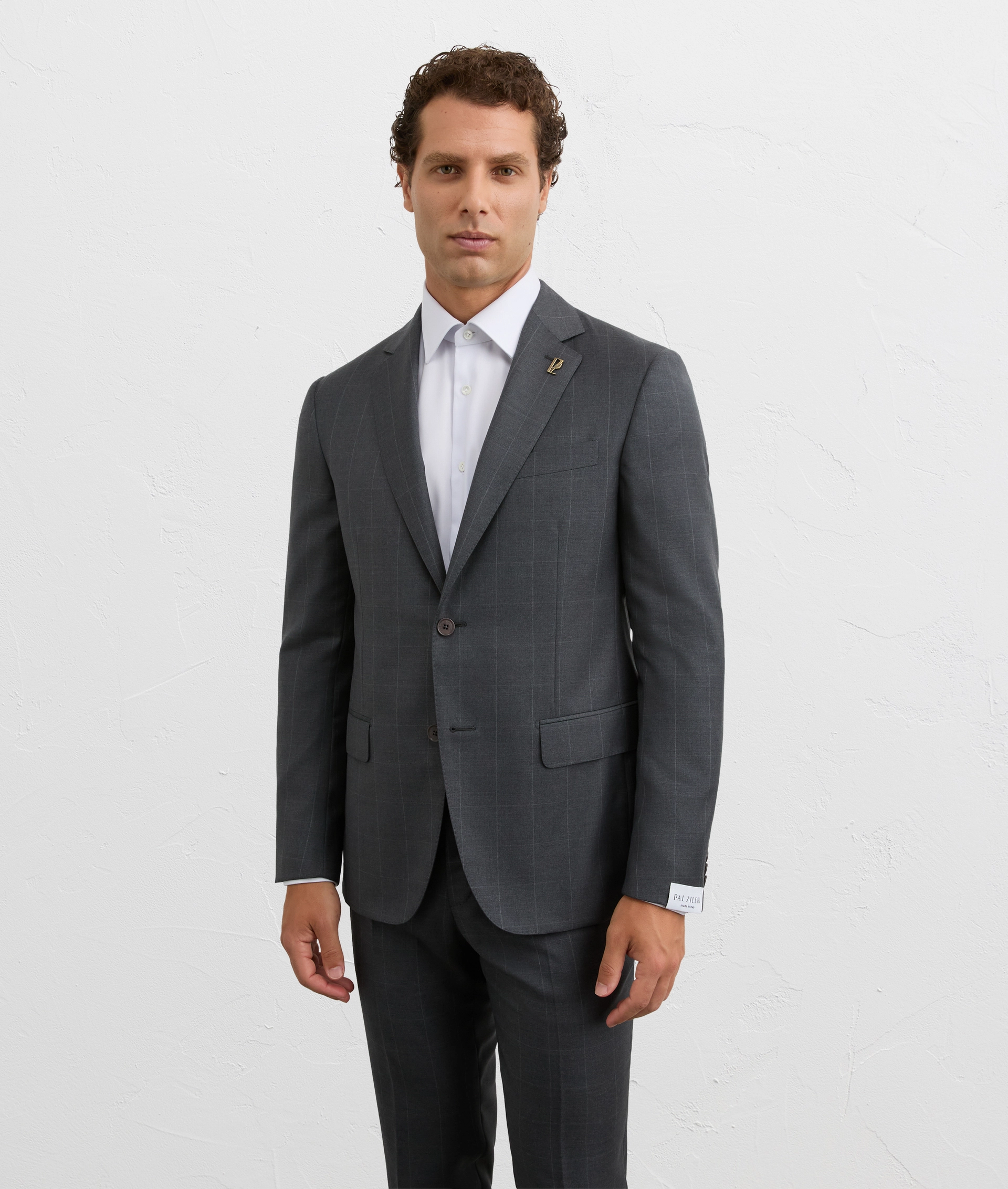two piece key suit in pure wool dark grey | Pal Zileri