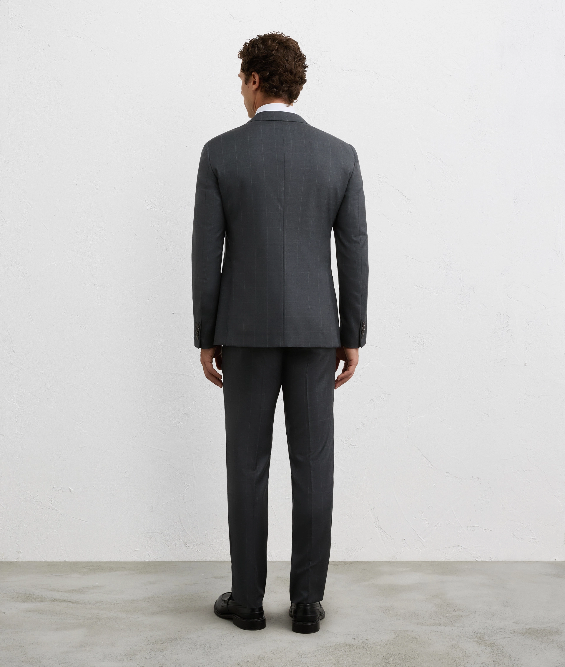 two piece key suit in pure wool dark grey | Pal Zileri