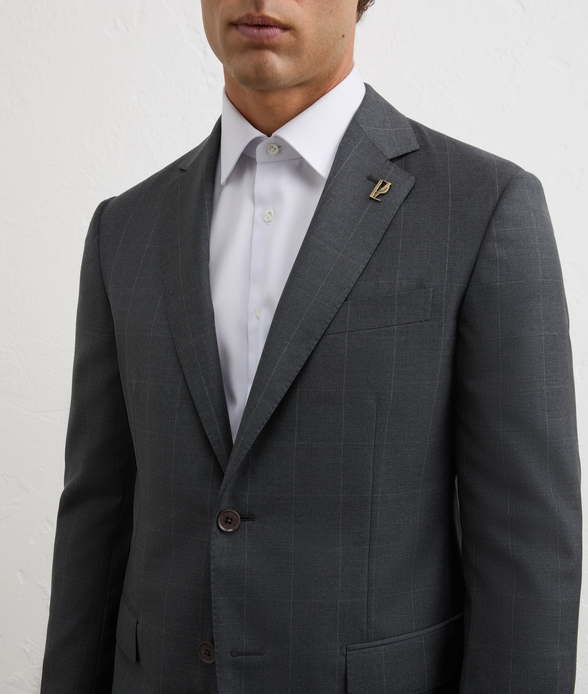 two piece key suit in pure wool dark grey | Pal Zileri