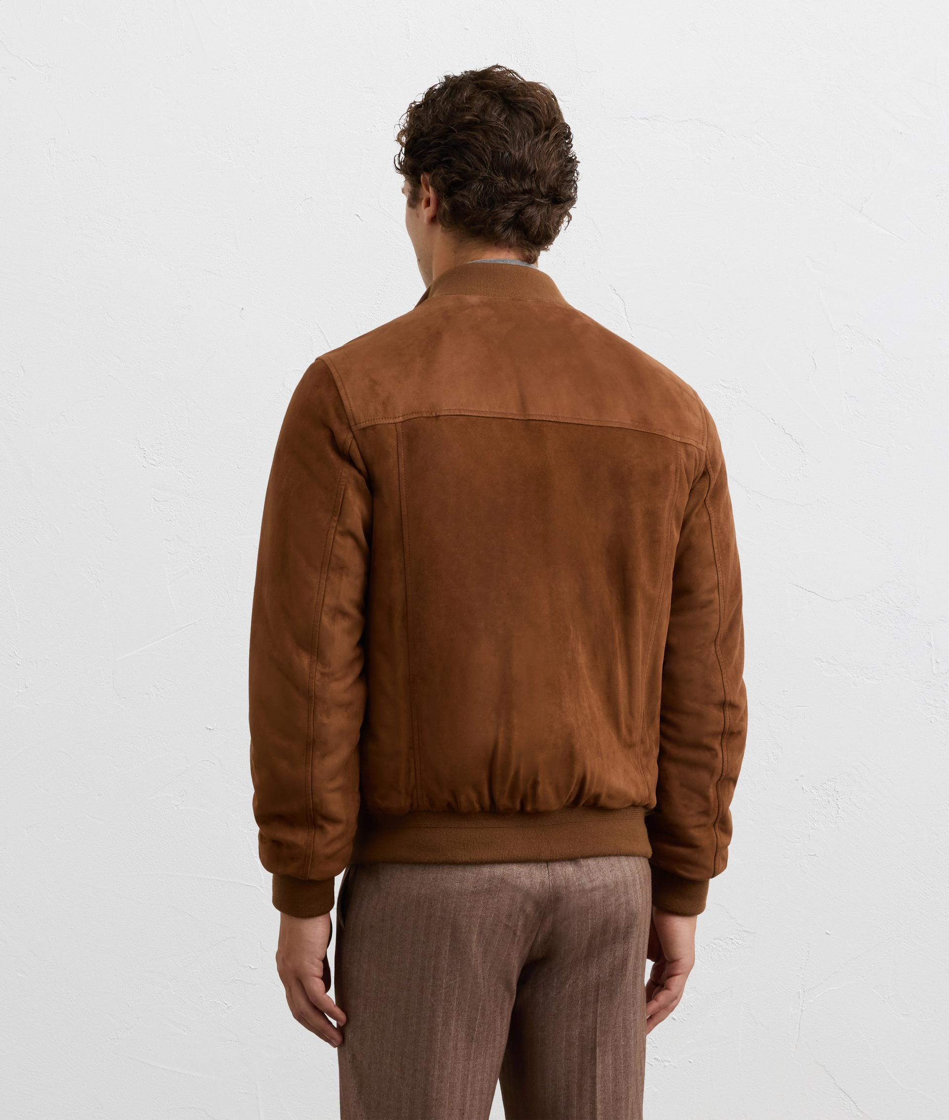 brown blouson in lightweight padded goat suede | Pal Zileri