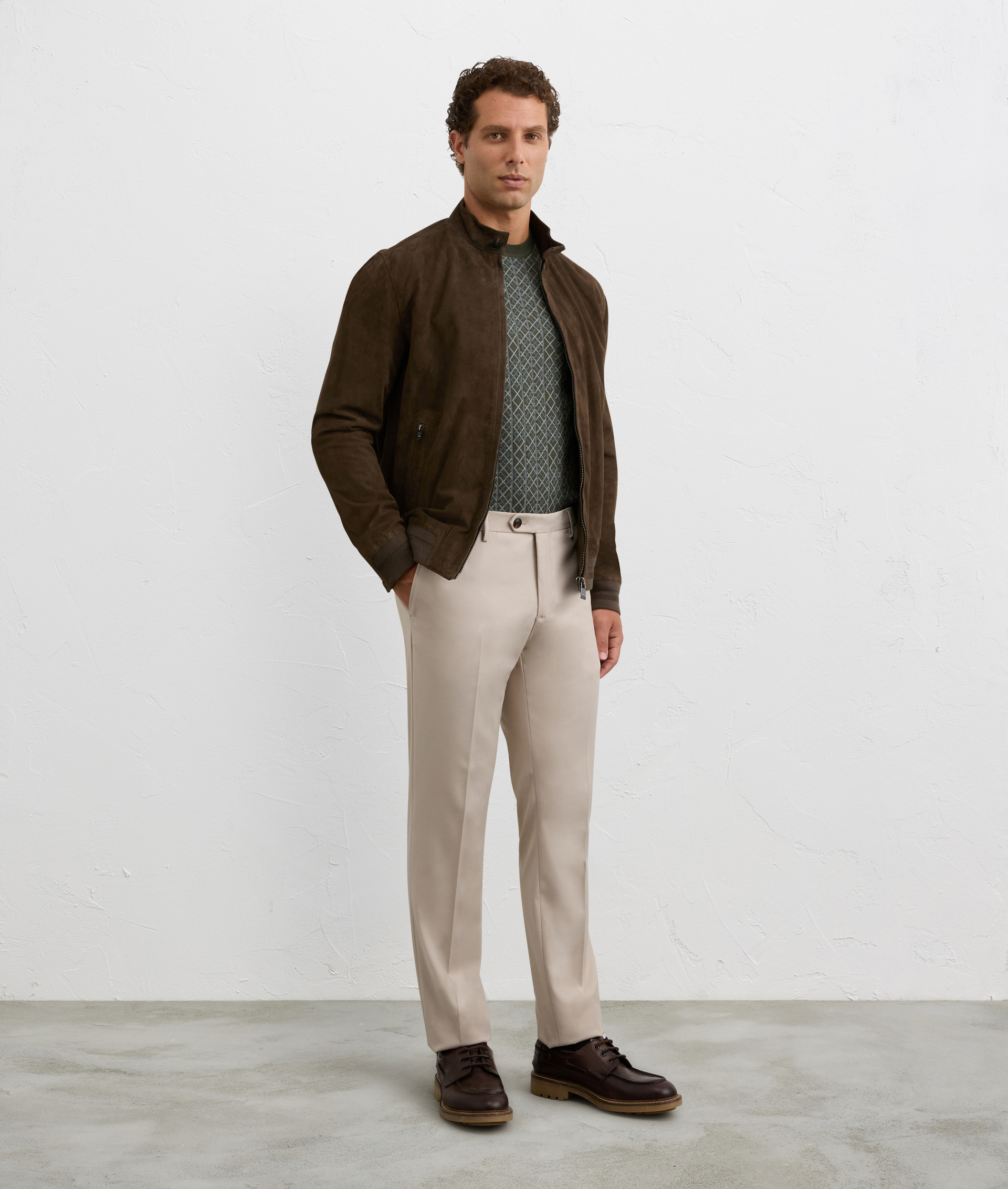 blouson fully lined in pure green goat leather | Pal Zileri