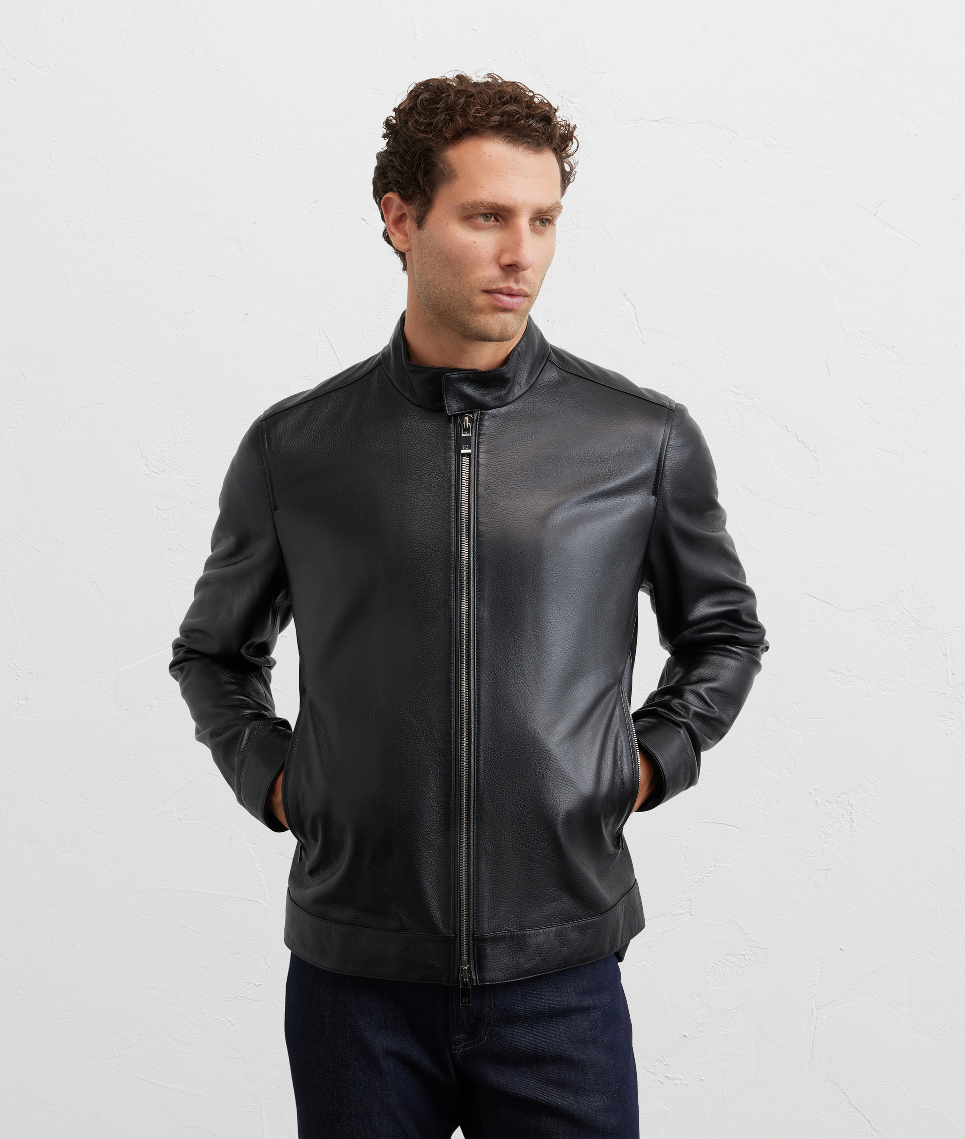 giacca biker in pelle di agnello nera - Pal Zileri | Official Website