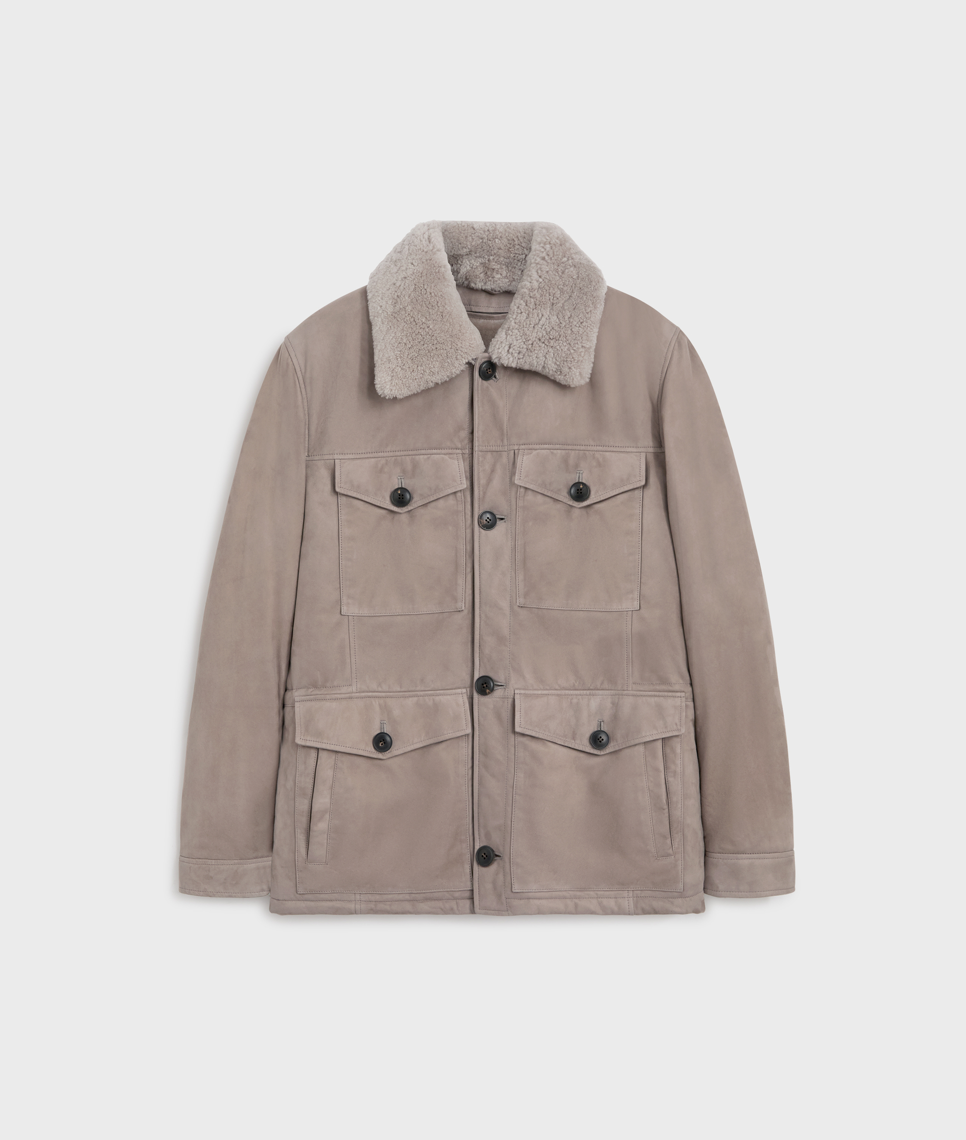 field jacket four applied button pockets in natural lambskin leather - Pal Zileri | Official Website