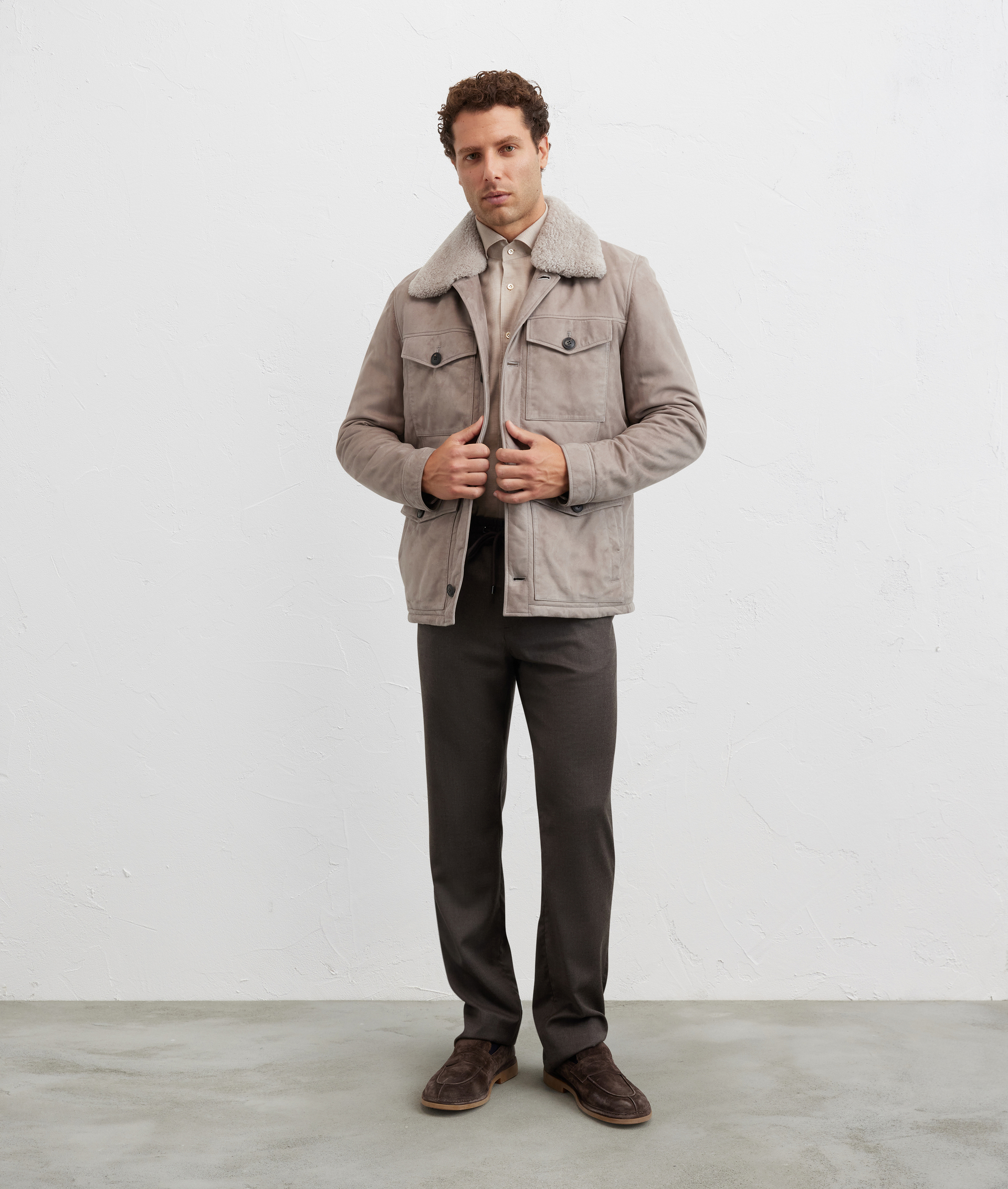 field jacket four applied button pockets in natural lambskin leather - Pal Zileri | Official Website