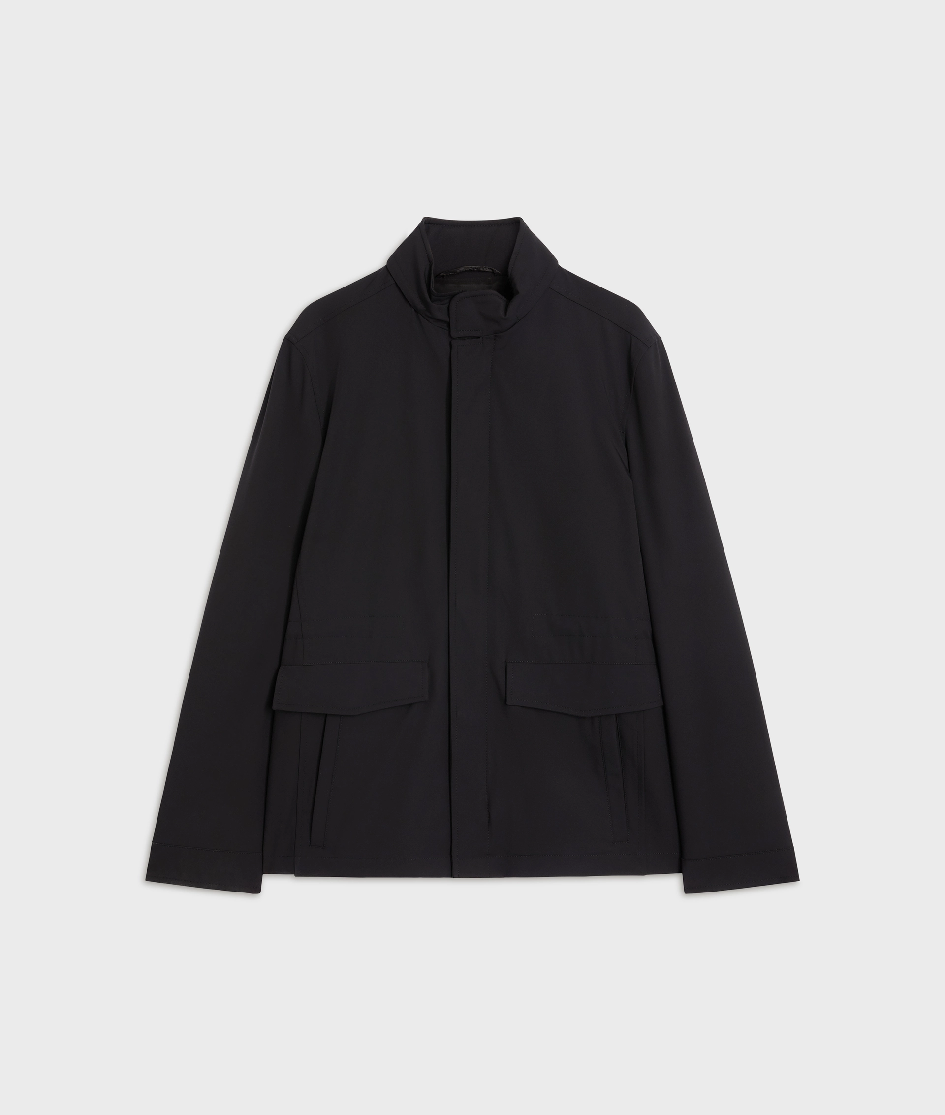 black field jacket lined in nylon and elastane regular fit - Outerwear - Pal Zileri | Official Website
