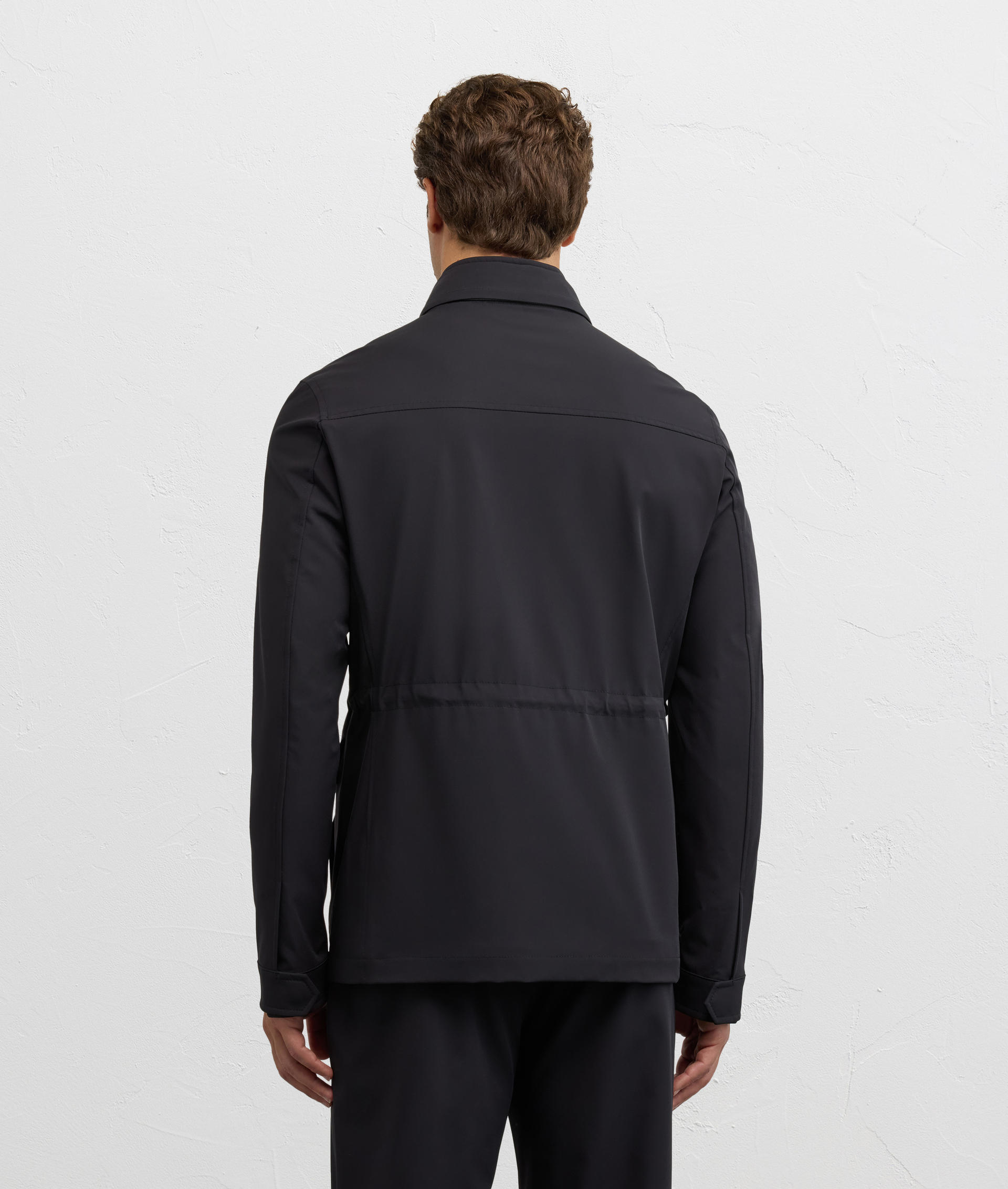 black field jacket lined in nylon and elastane regular fit - Pal Zileri | Official Website