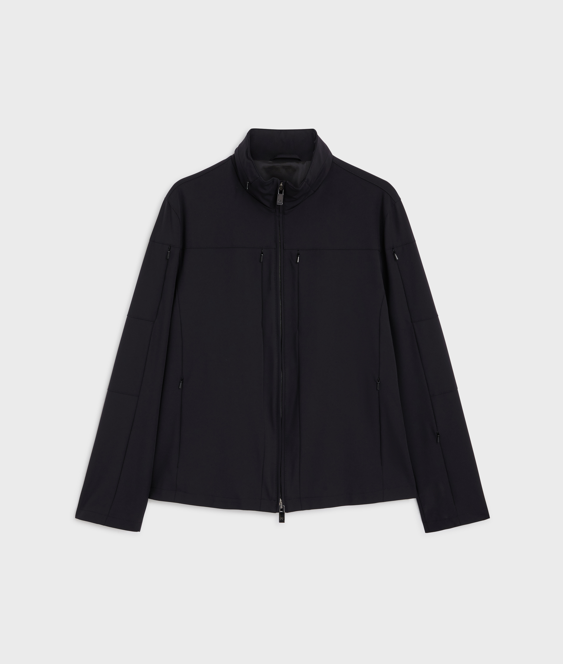 giacca casual con collo stand up nera in nylon ed elastane - Capispalla - Pal Zileri | Official Website