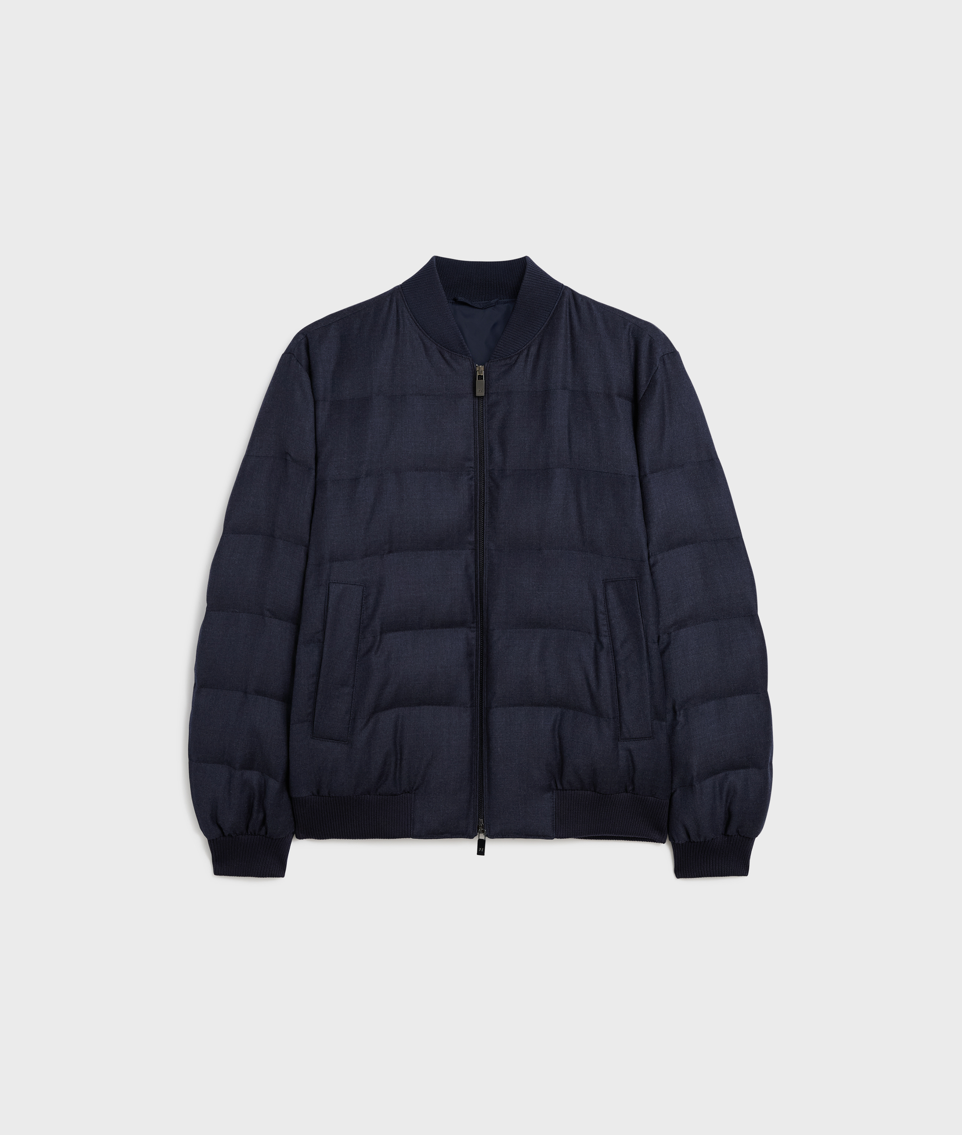 bomber in lana e flanella melange blu navy - Capispalla - Pal Zileri | Official Website