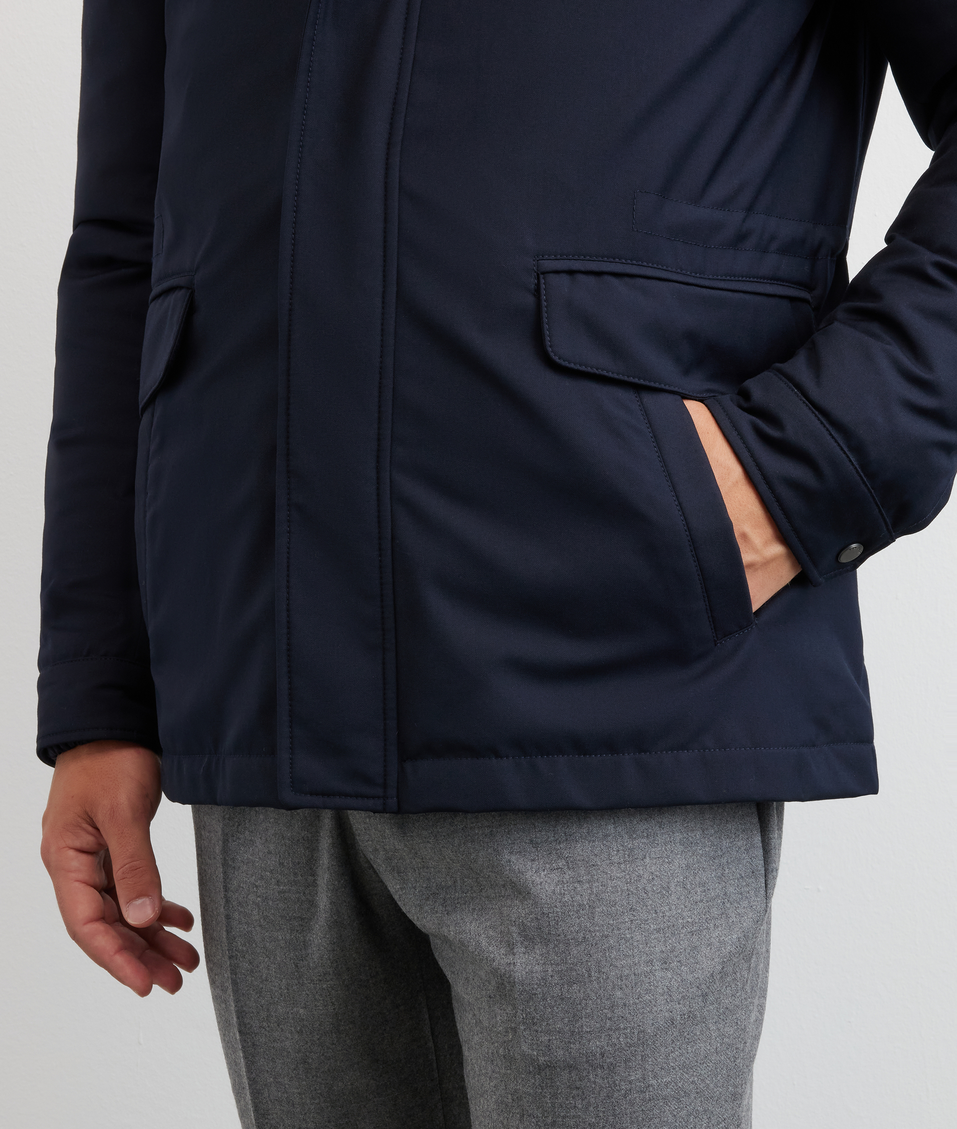 field jacket three in one in navy blue polyester and viscose - Pal Zileri | Official Website