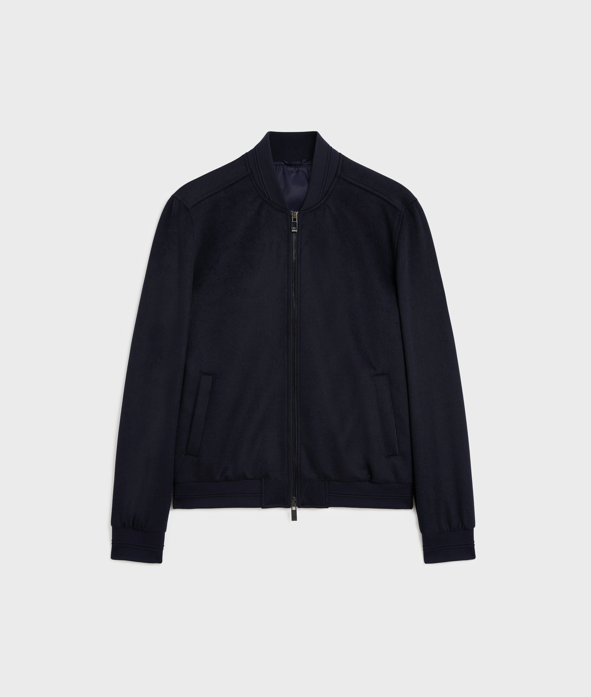 bomber with side pockets and central zip closure in navy blue wool and polyester - Outerwear - Pal Zileri | Official Website