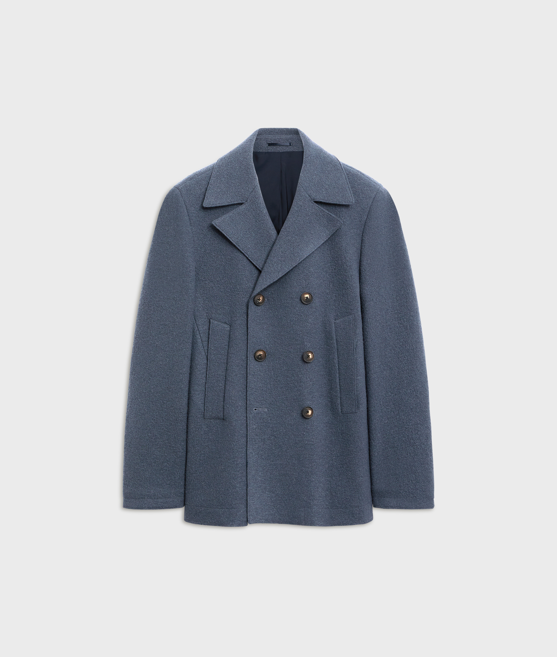 pea coat double breasted fully lined in pure wool blue - Outerwear - Pal Zileri | Official Website