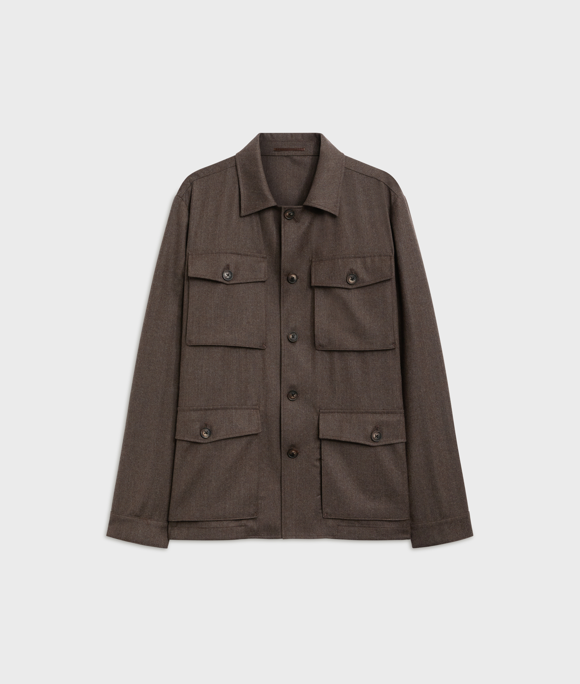 field jacket four applied pockets with button in brown virgin wool and cashmere - Suits and Blazers - Pal Zileri | Official Website