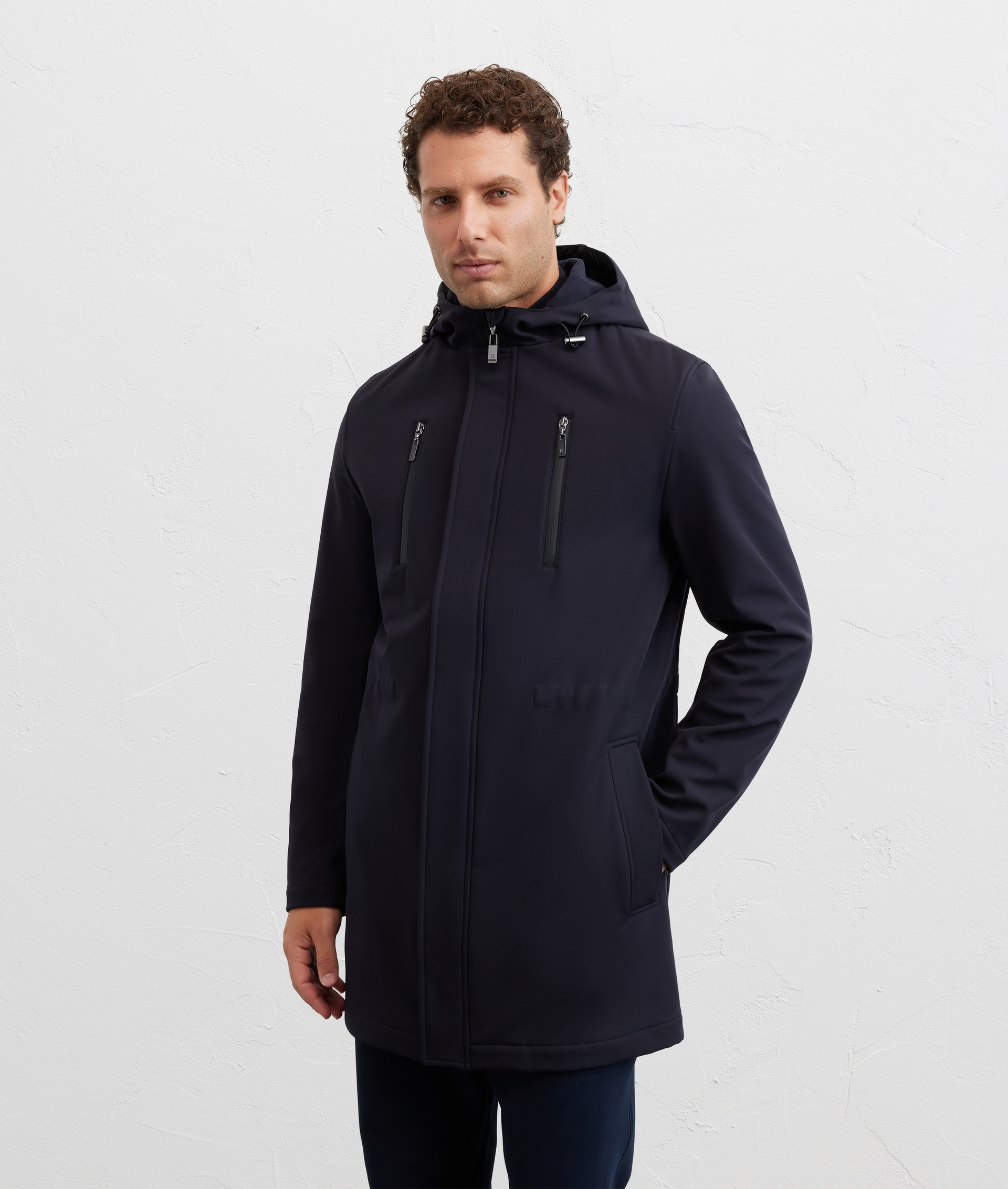 parka sfoderato in poliestere blu navy - Pal Zileri | Official Website