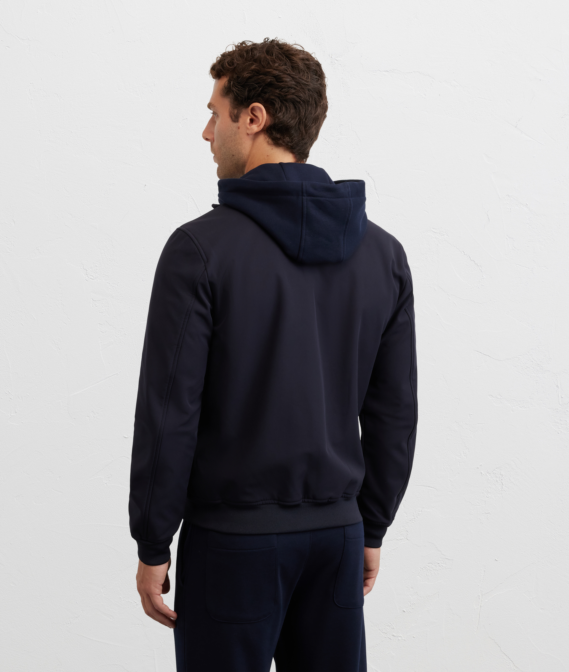 giacca sfoderata due tasche laterali con zip in poliestere blu navy - Pal Zileri | Official Website