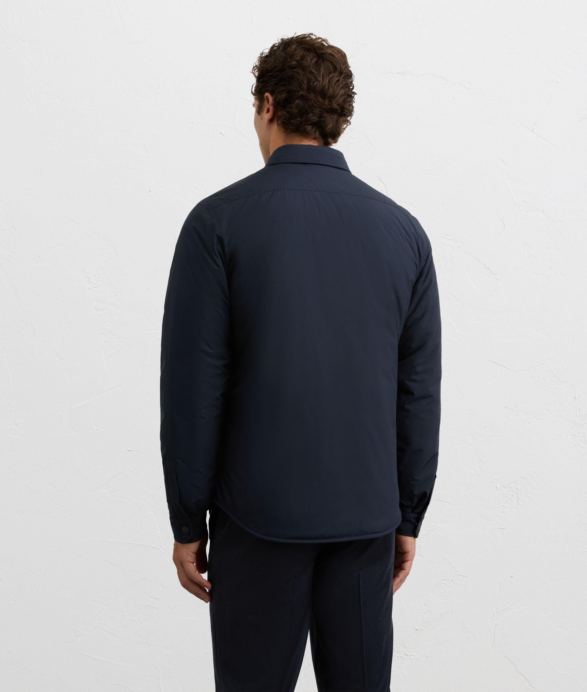 water repellent navy blue shirt with light polyester padding | Pal Zileri