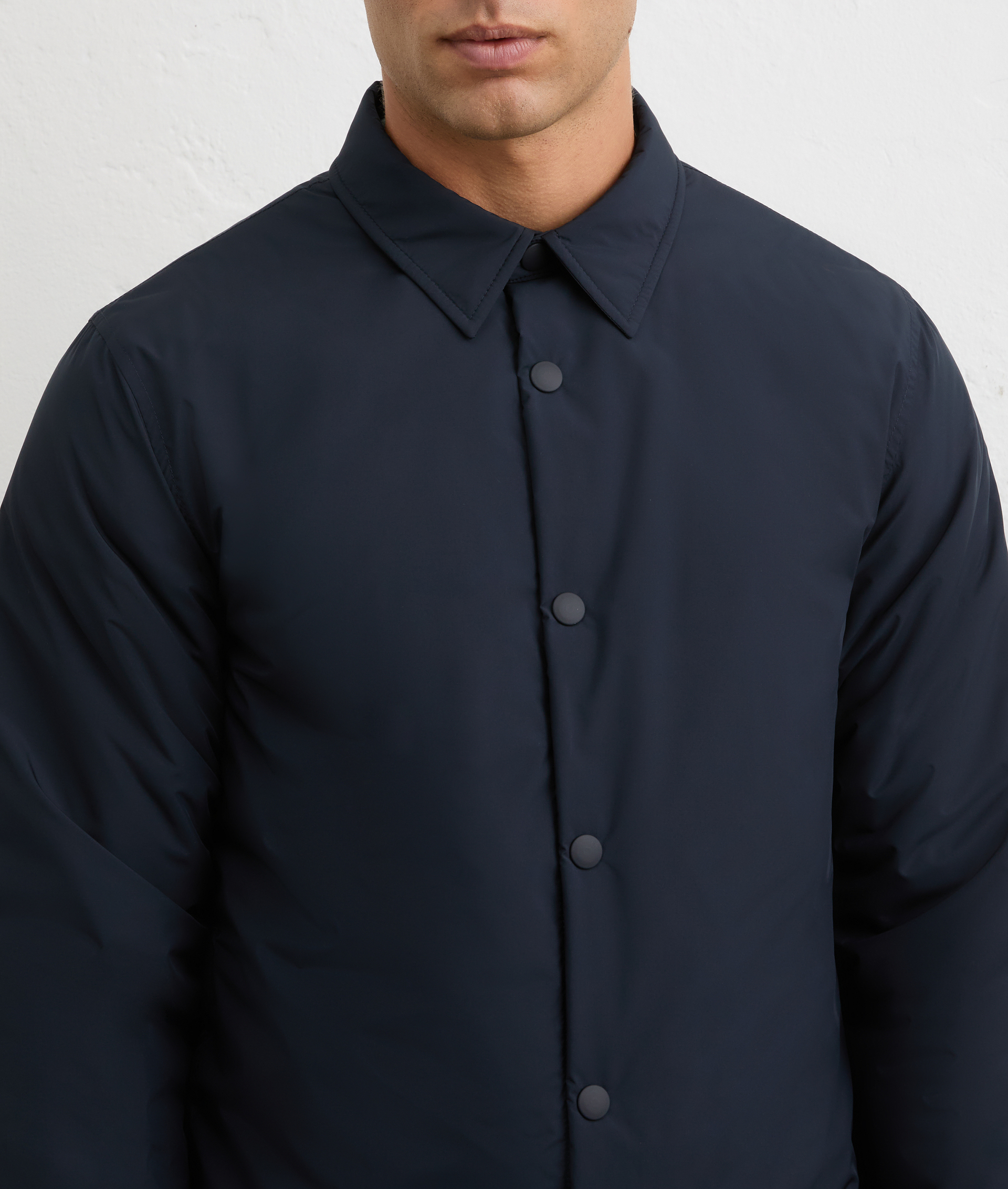 water repellent navy blue shirt with light polyester padding | Pal Zileri