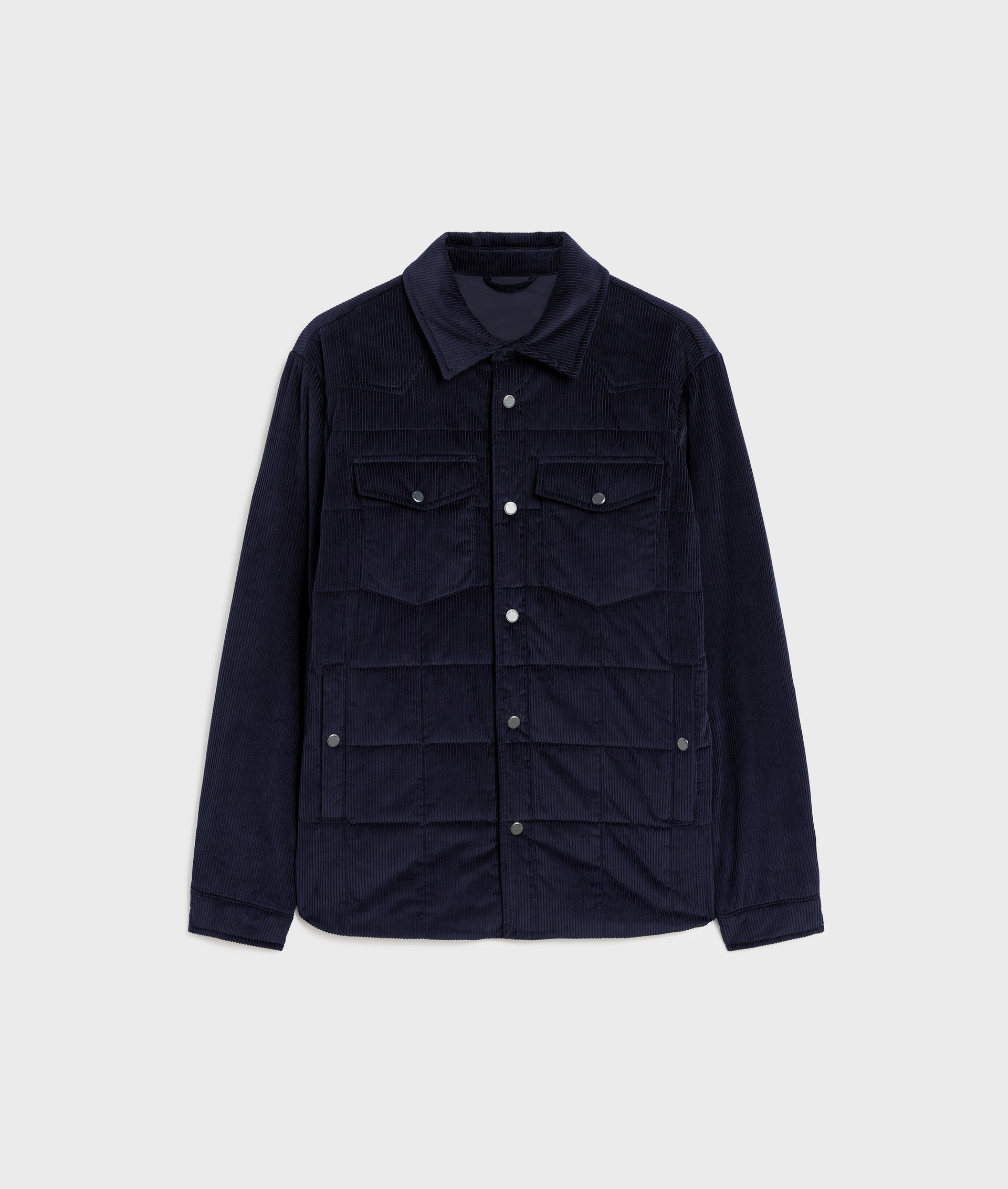 giacca a camicia con imbottitura leggera in cotone blu navy - Capispalla - Pal Zileri | Official Website