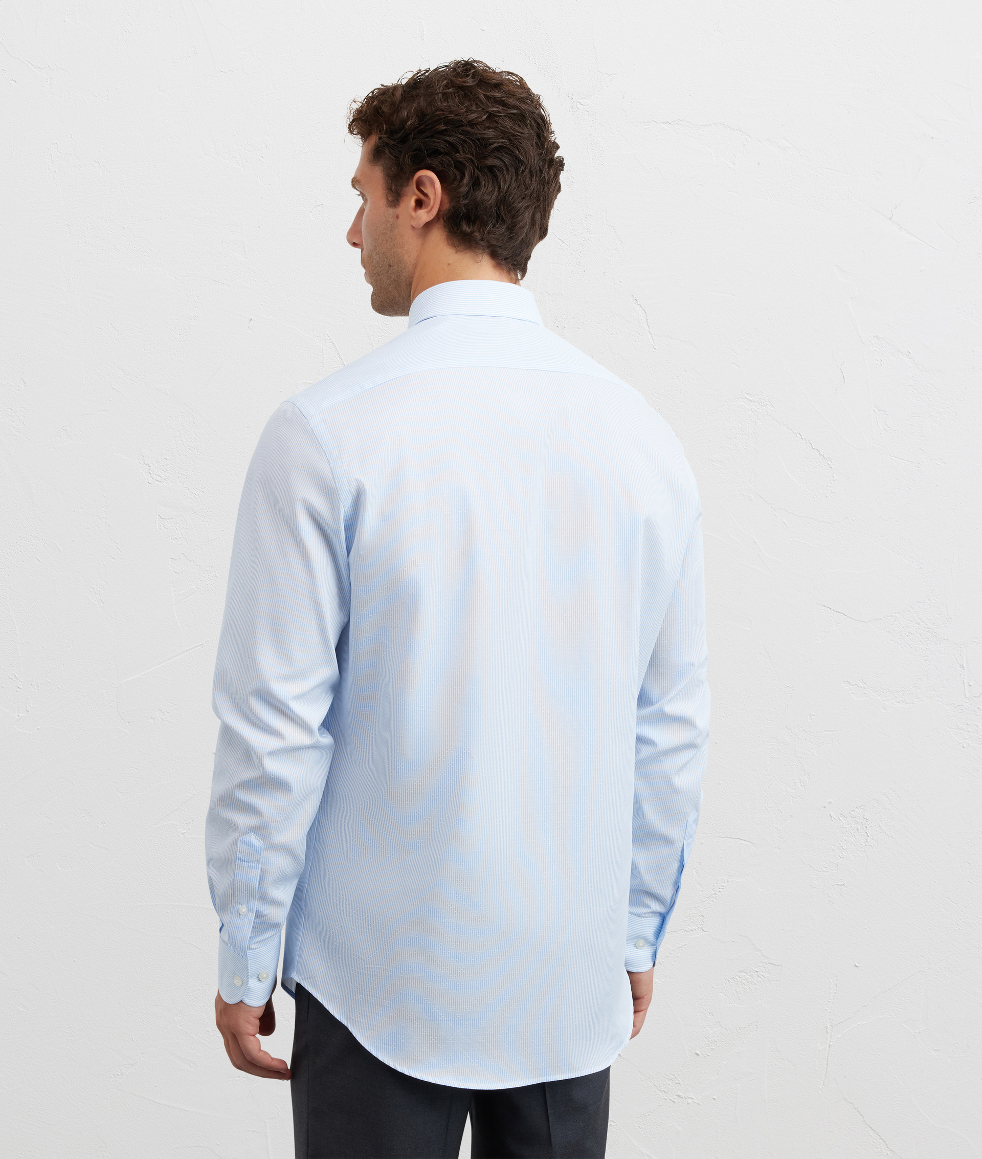 light blue shirt with french collar regular fit in cotton - Pal Zileri | Official Website