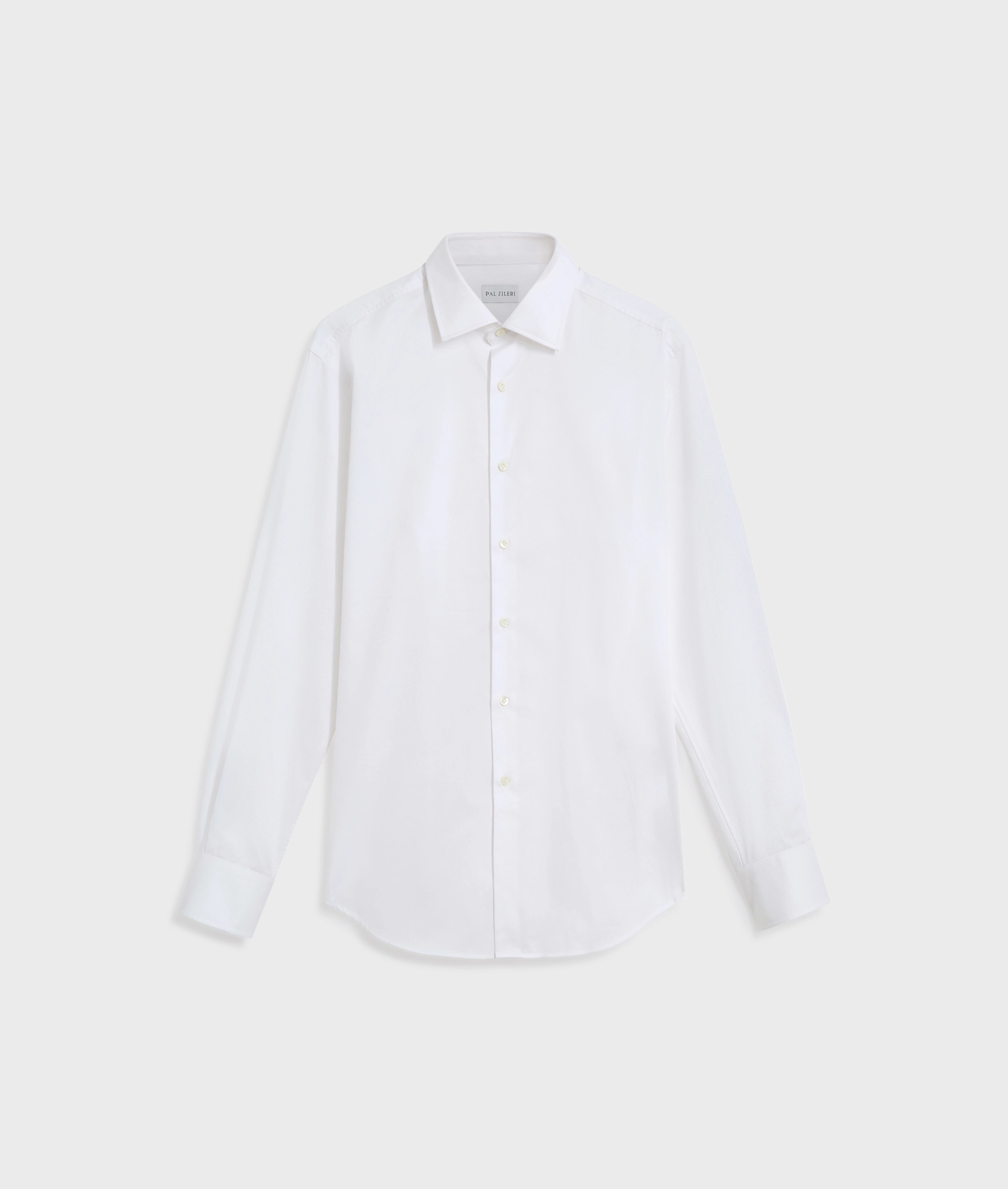 white cotton twill shirt with torino collar and classic cuff | Pal Zileri