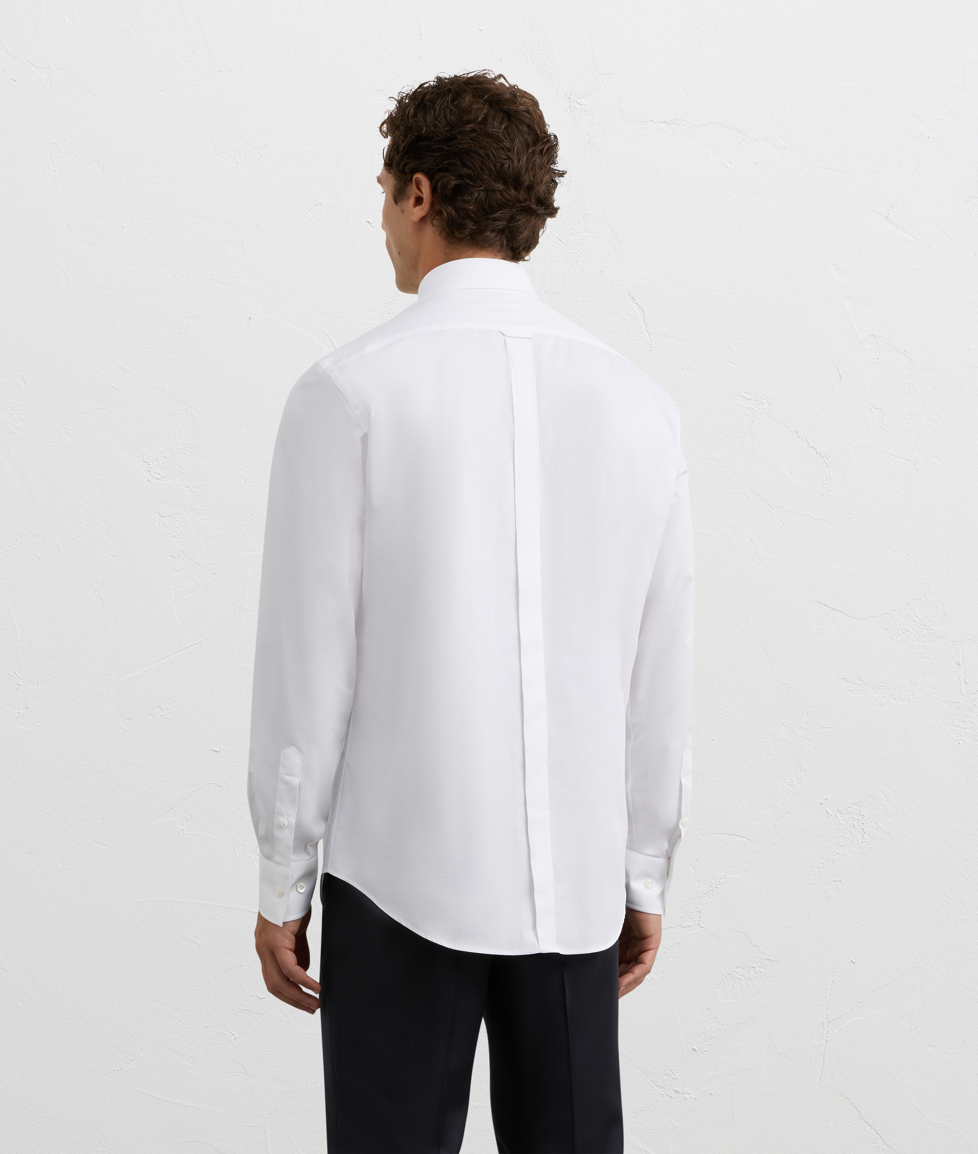 white cotton twill shirt with torino collar and classic cuff | Pal Zileri
