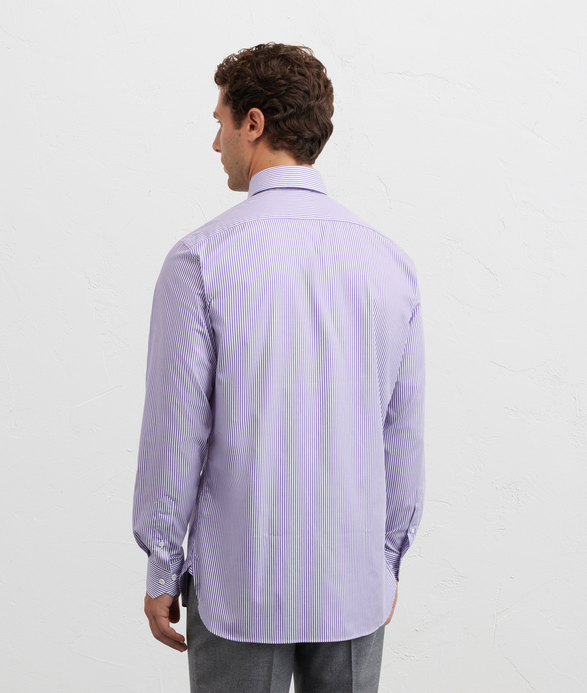 purple shirt with florence collar regular fit in cotton - Pal Zileri | Official Website