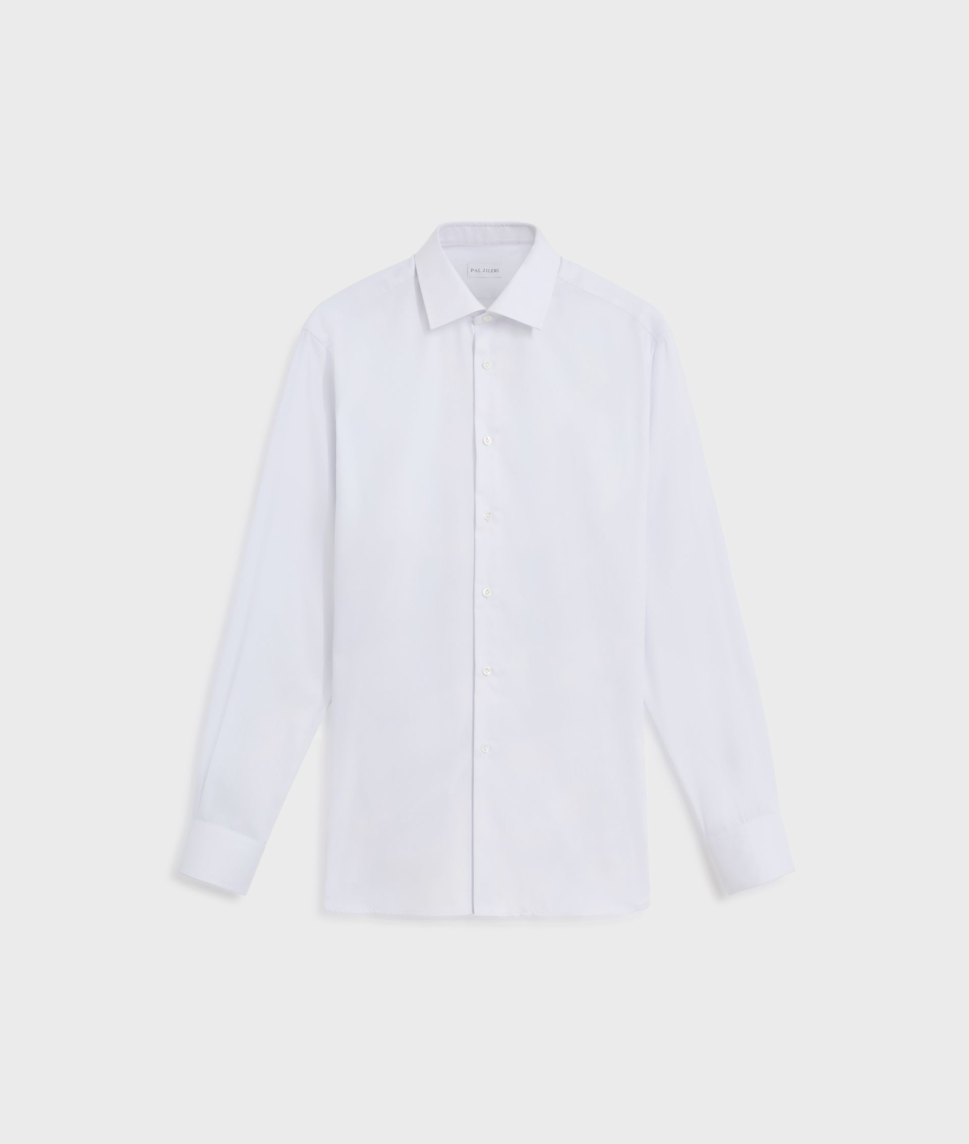 light gray milano collar shirt in cotton twill with stiff collar | Pal Zileri