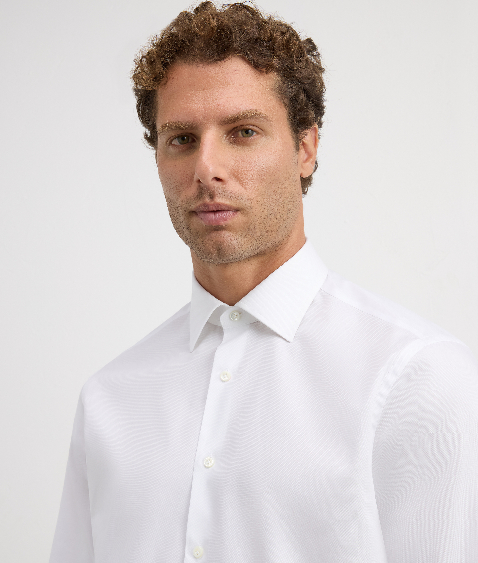 white shirt with milano collar regular fit in cotton | Pal Zileri
