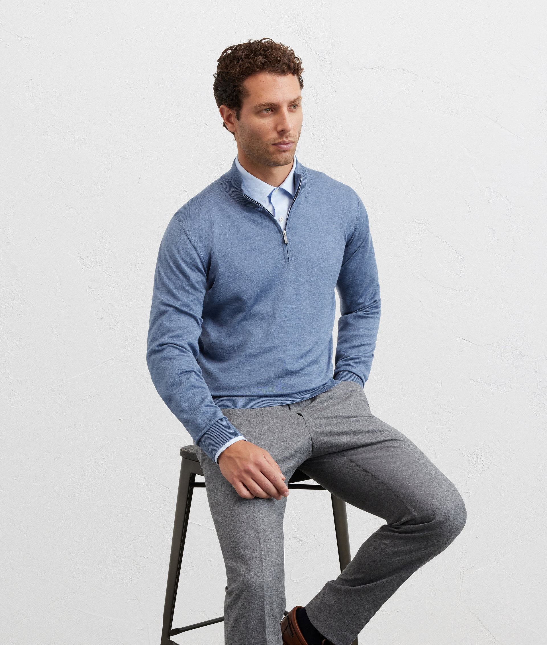 light blue shirt with milano collar regular fit in cotton - Shirts - Pal Zileri | Official Website