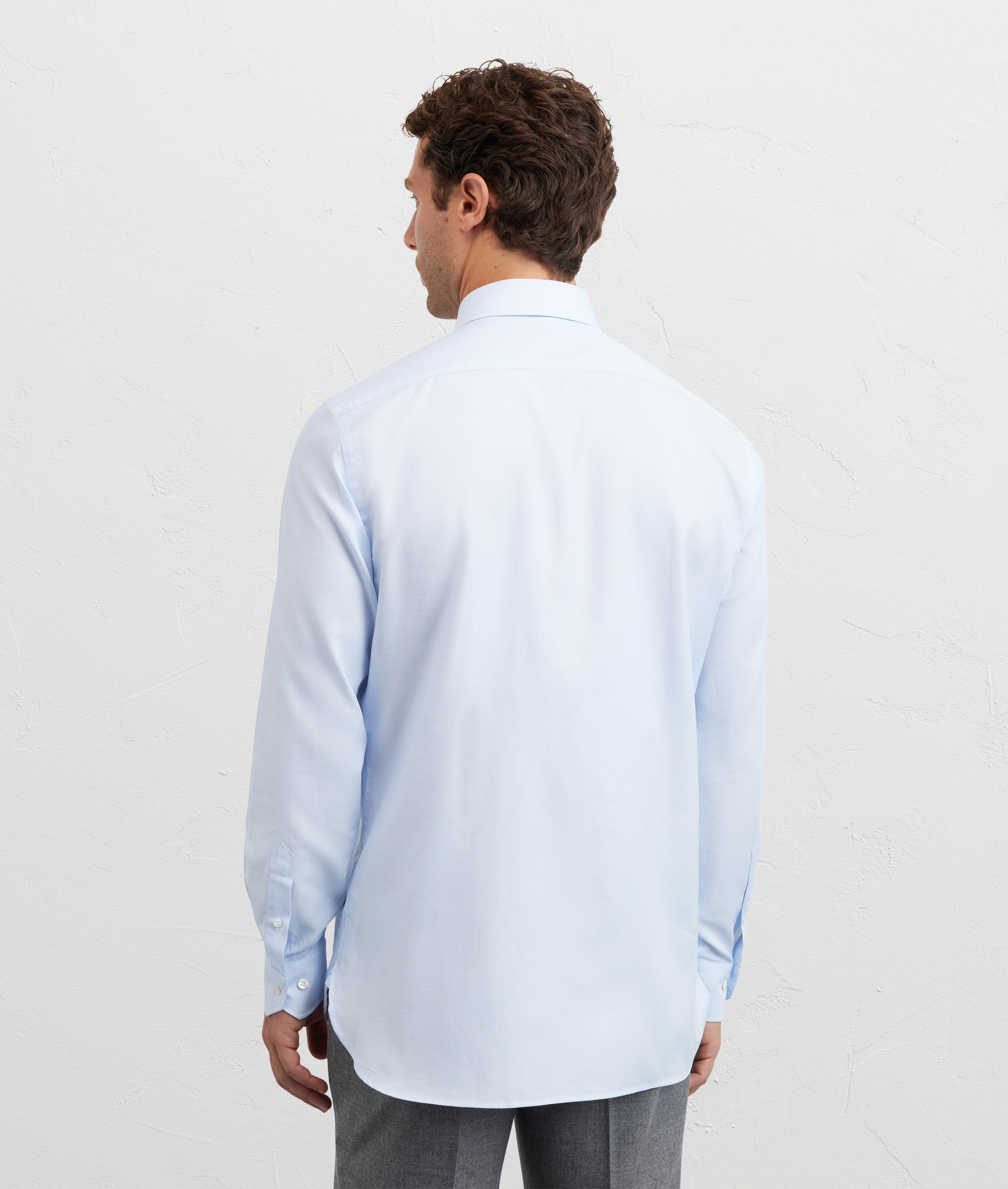 light blue shirt with milano collar regular fit in cotton - Pal Zileri | Official Website