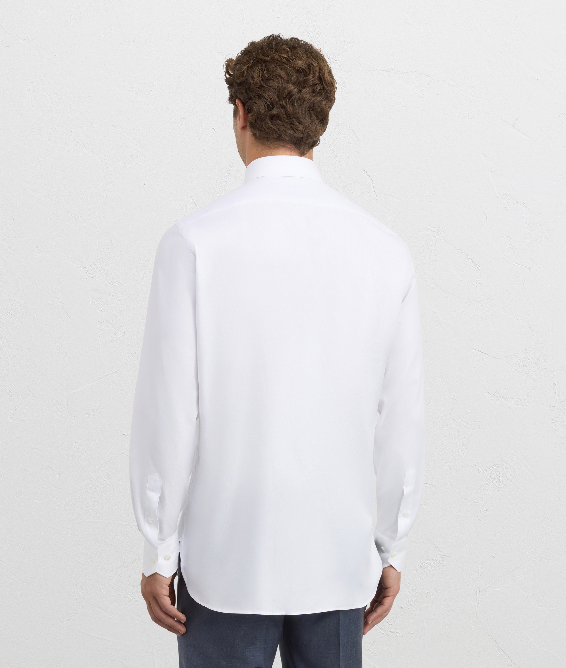 white milano collar regular fit shirt in cotton | Pal Zileri