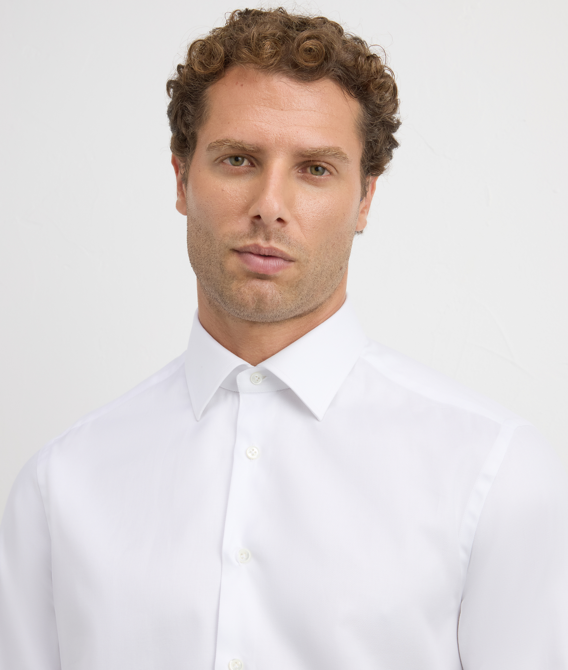 white milano collar regular fit shirt in cotton | Pal Zileri